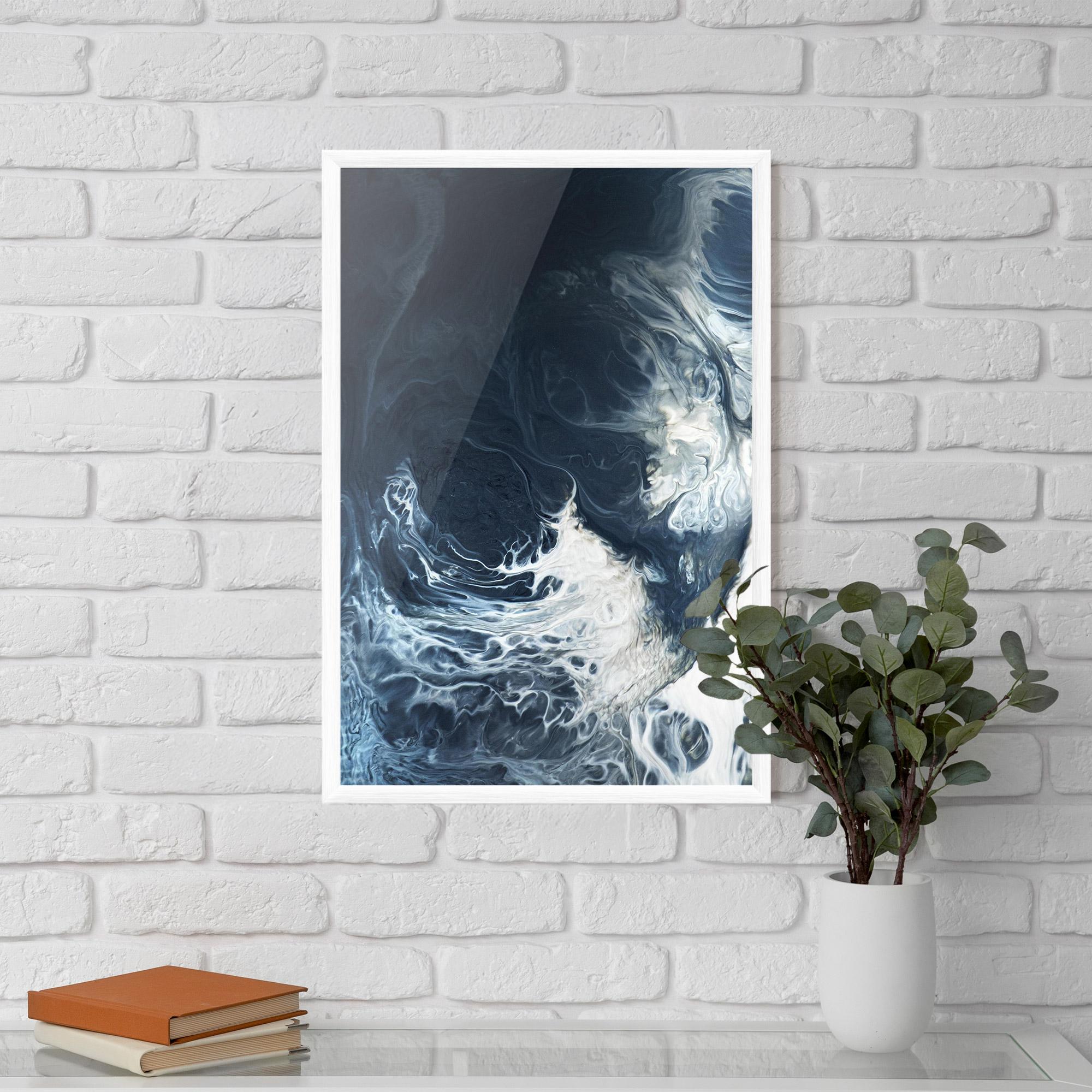 Рамкиран постер Dark Blue Wave mockup 5