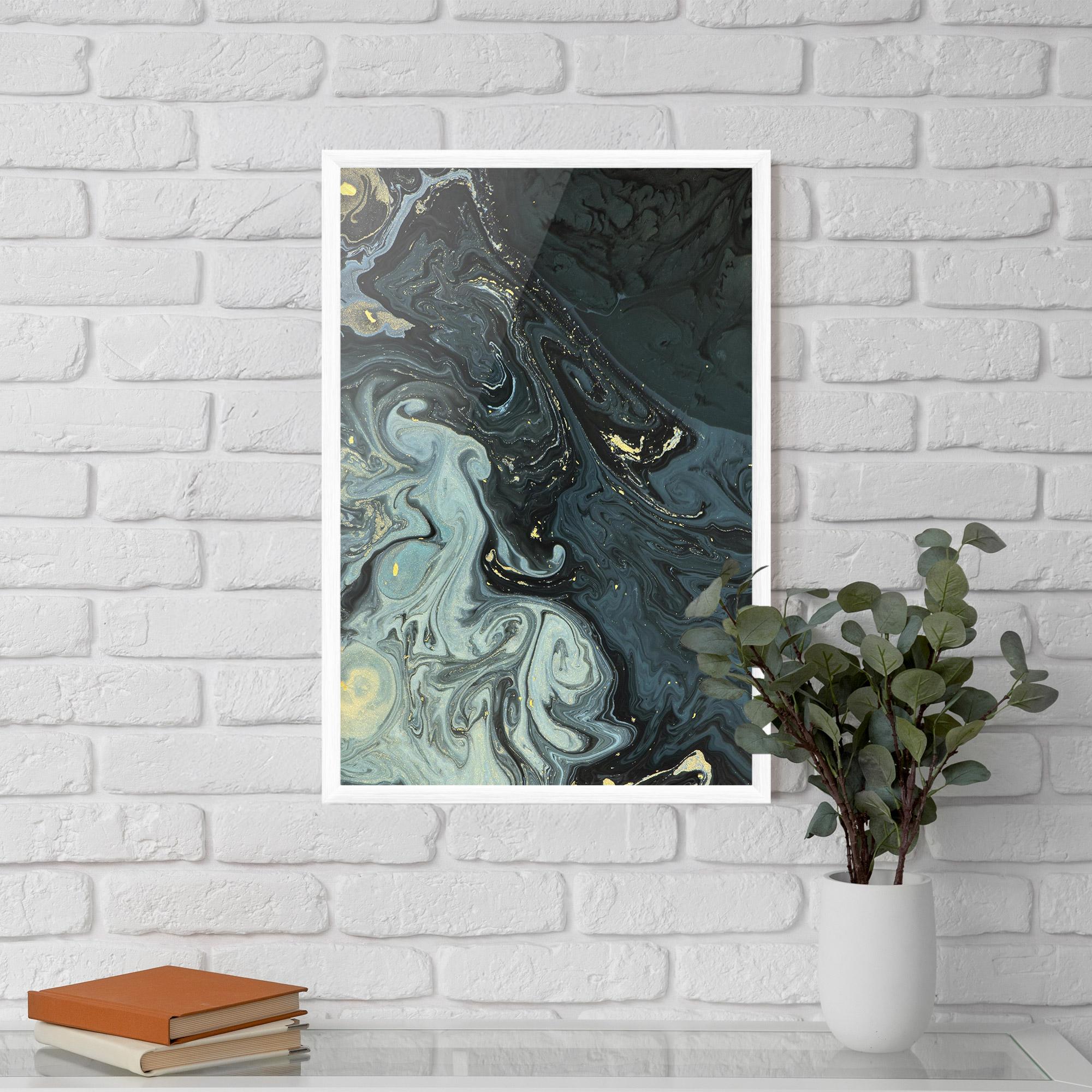 Рамкиран постер Dark Green Painting mockup 5