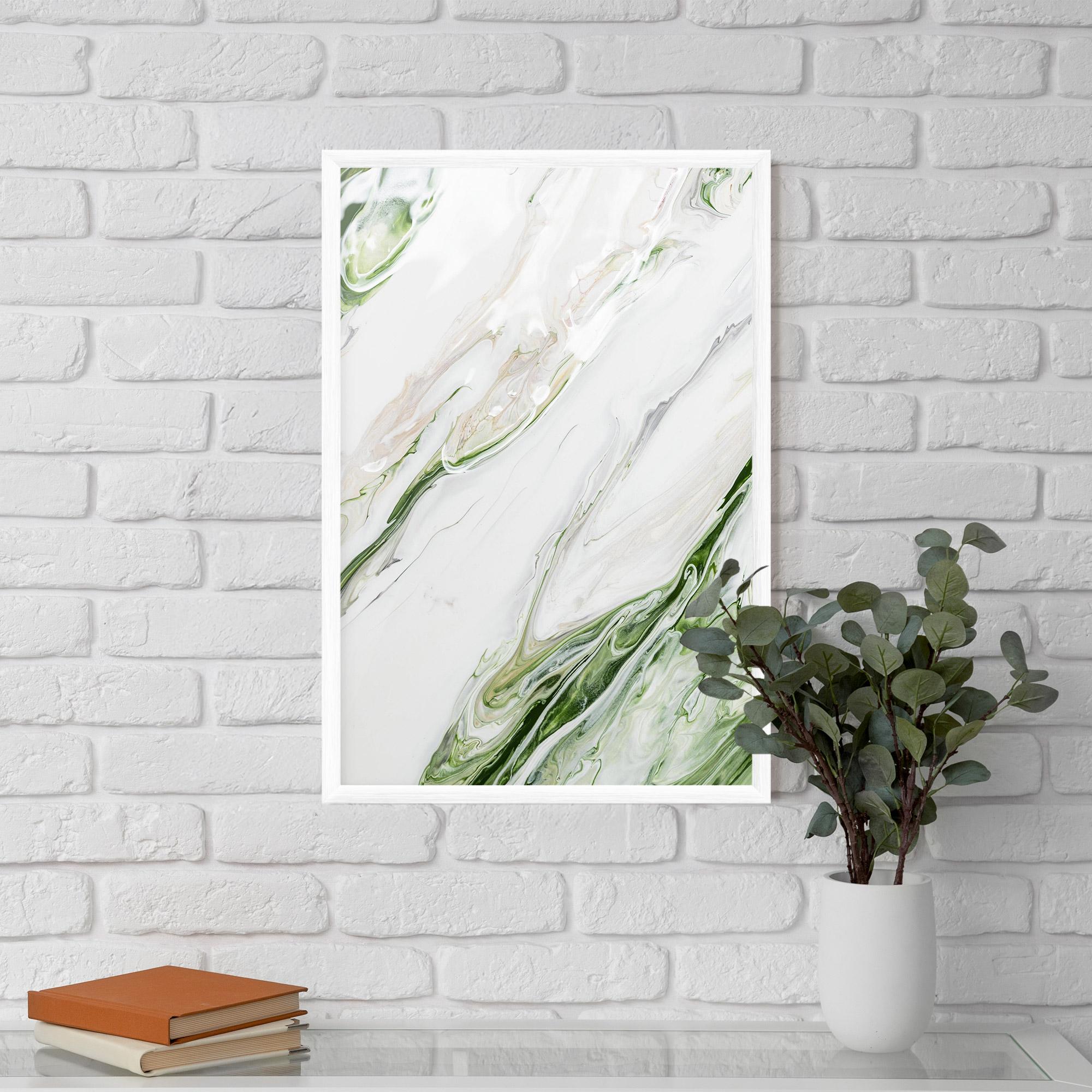 Рамкиран постер Light Green Liquid mockup 5