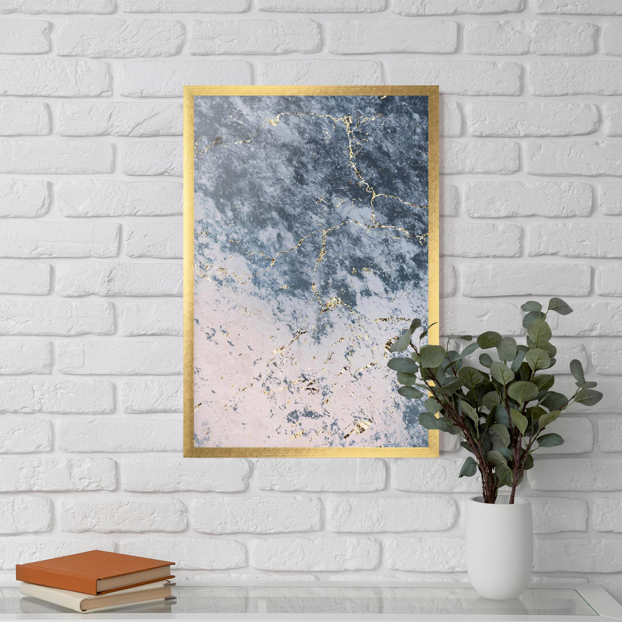 Рамкиран постер Blue Golden Lines mockup 5