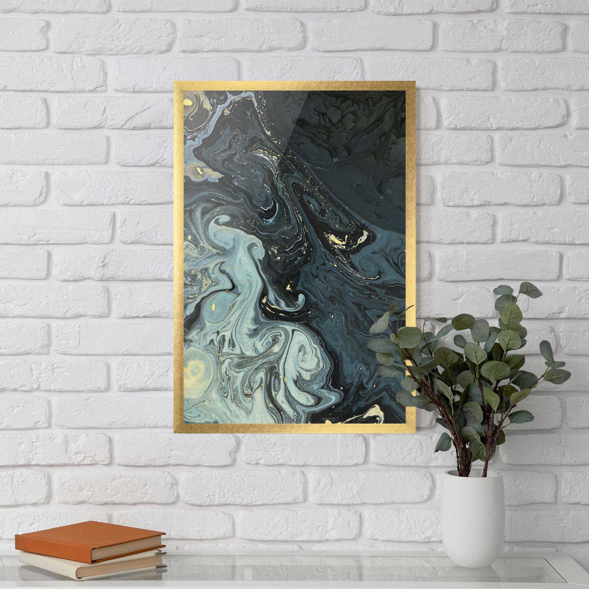 Рамкиран постер Dark Green Painting mockup 5