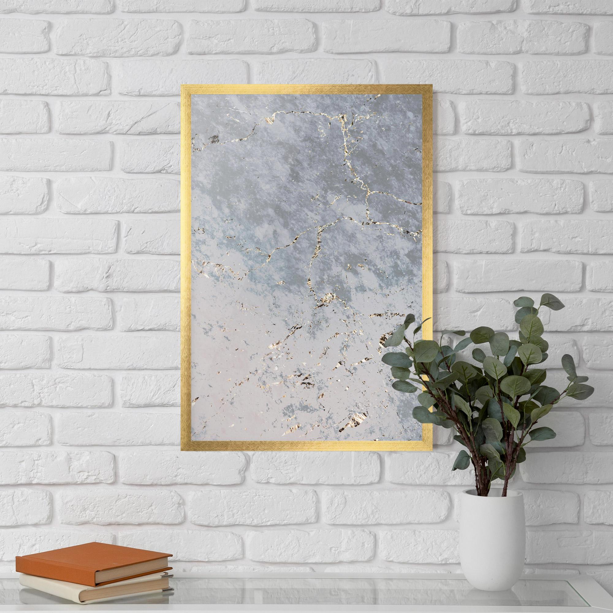 Рамкиран постер Light Blue Golden Lines mockup 5