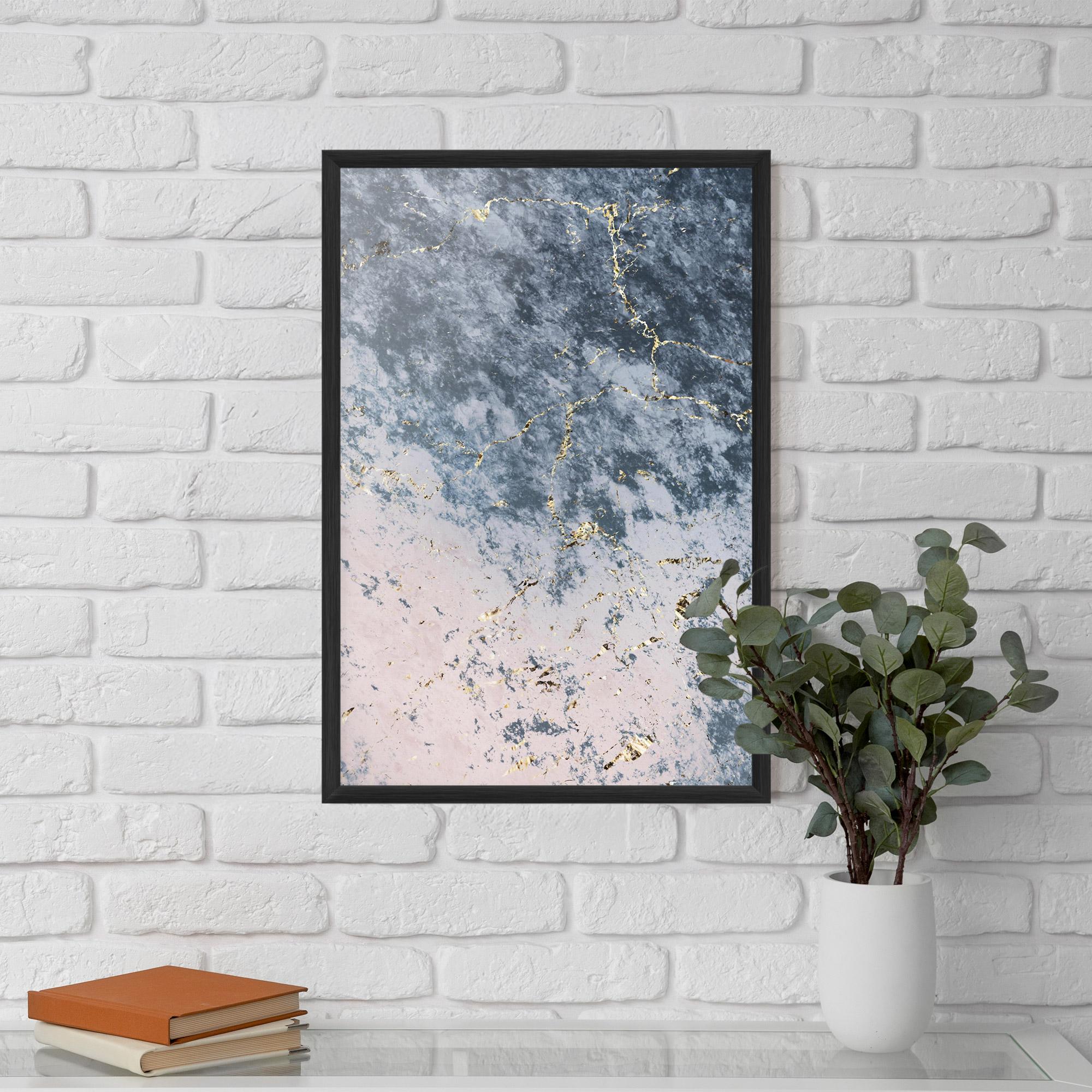 Рамкиран постер Blue Golden Lines mockup 5