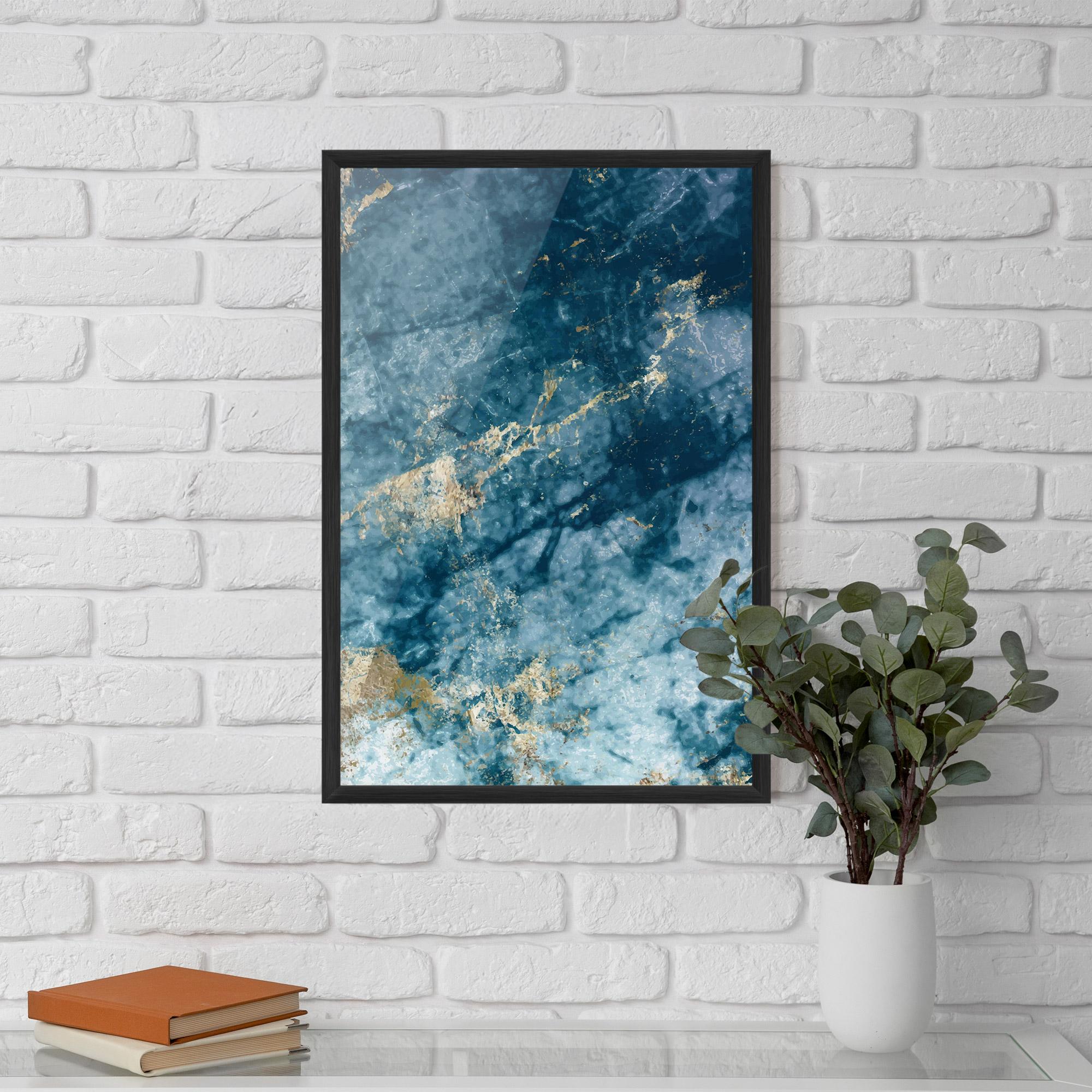 Рамкиран постер Blue Water Marble mockup 5