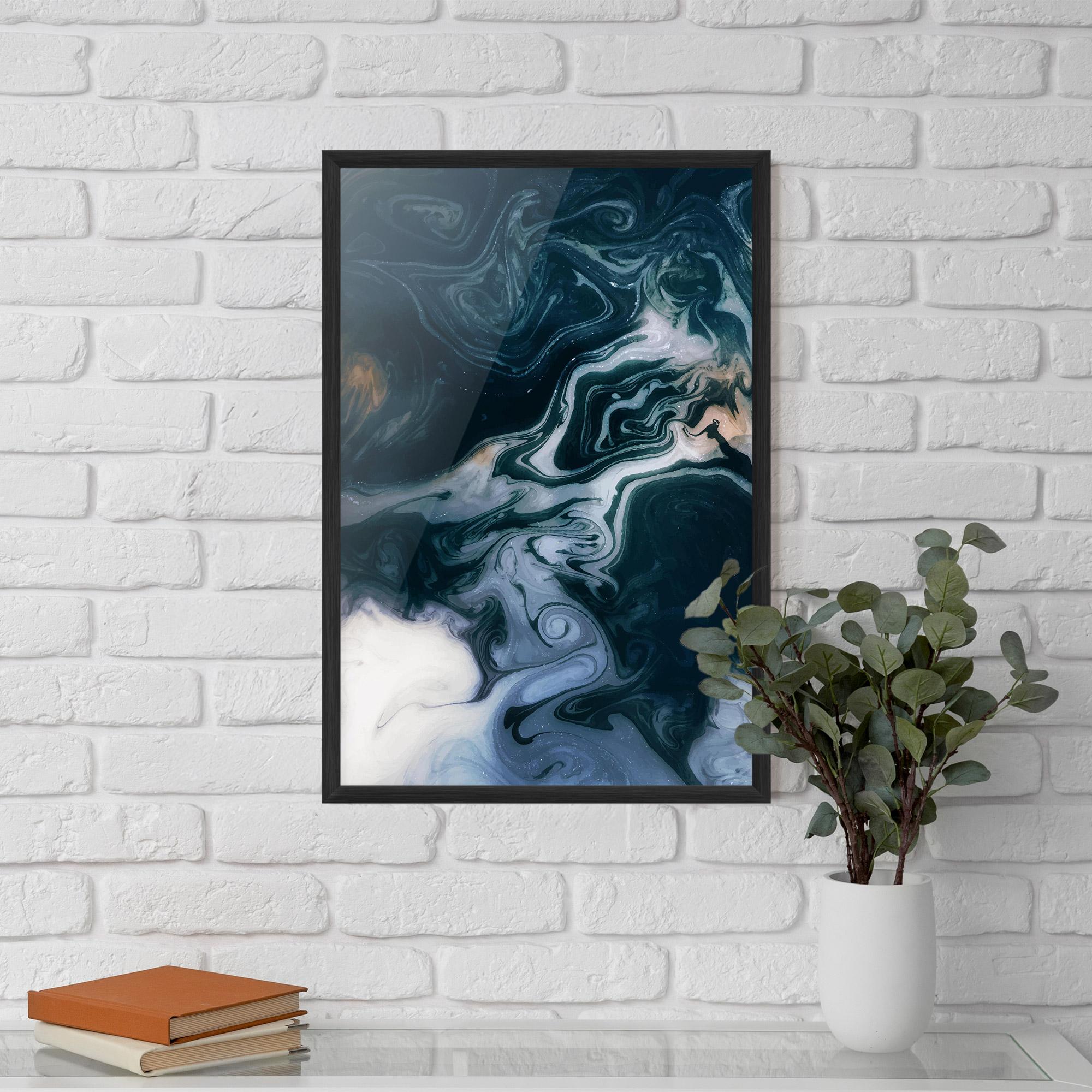 Рамкиран постер Dark Blue With White mockup 5