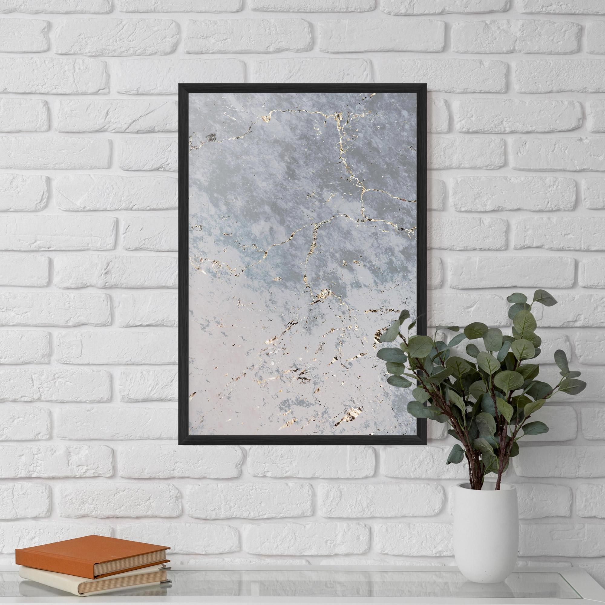 Рамкиран постер Light Blue Golden Lines mockup 5