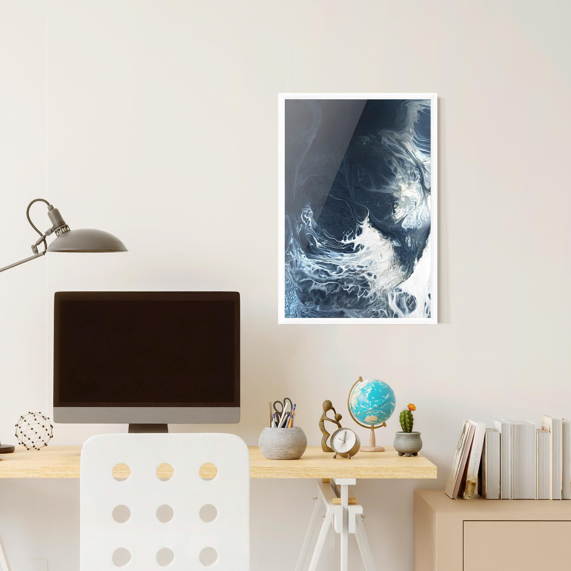 Рамкиран постер Dark Blue Wave mockup 6