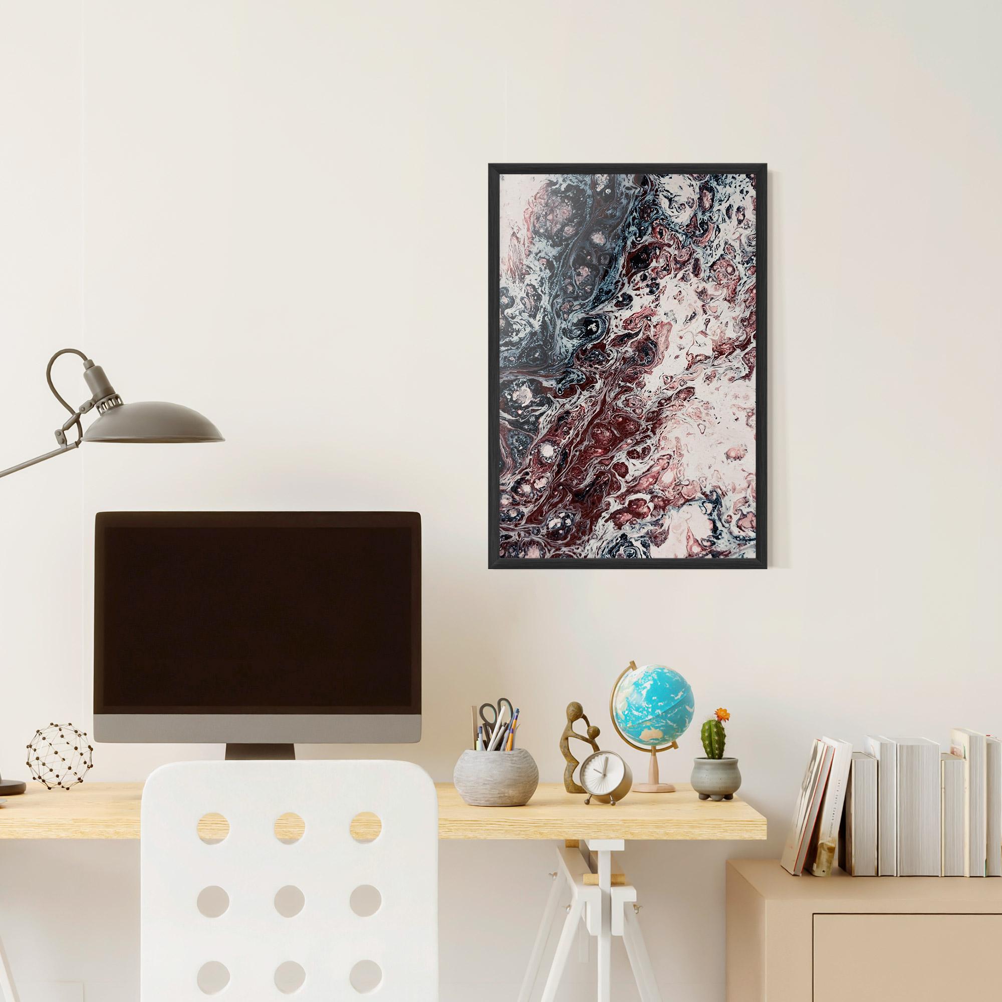 Рамкиран постер Abstract Dark Red mockup 6