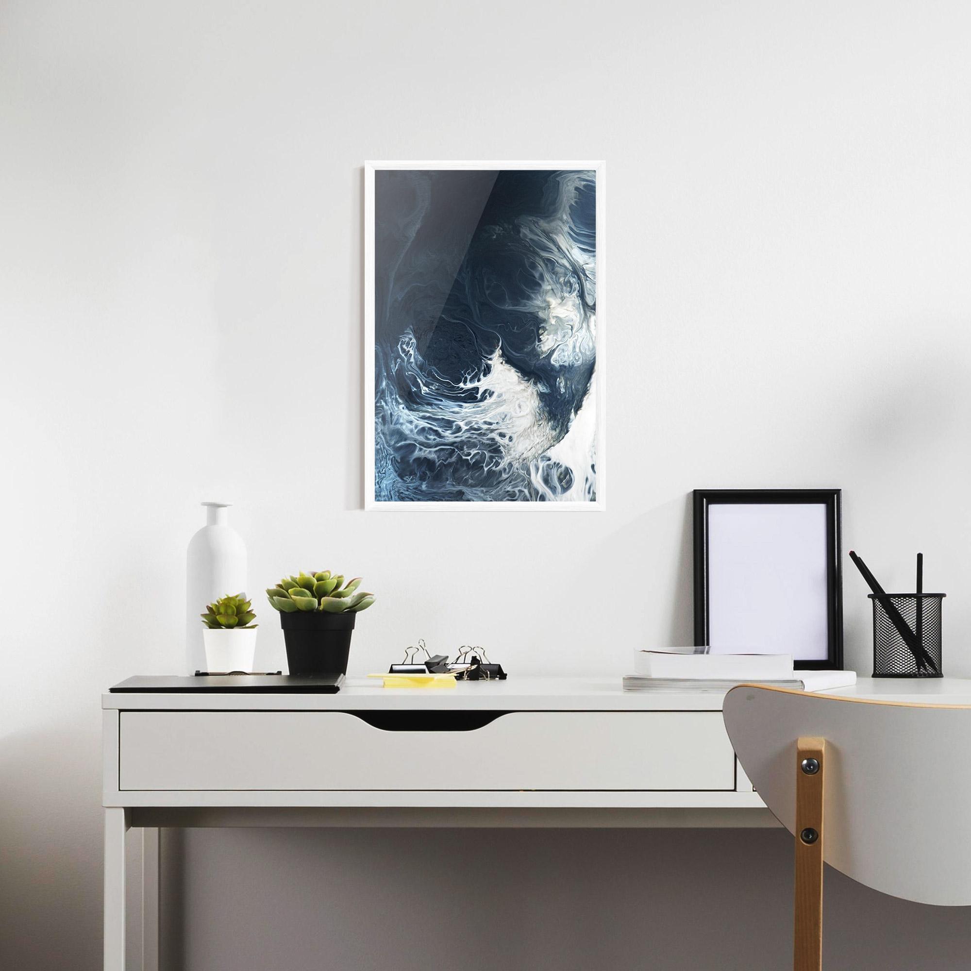 Рамкиран постер Dark Blue Wave mockup 7