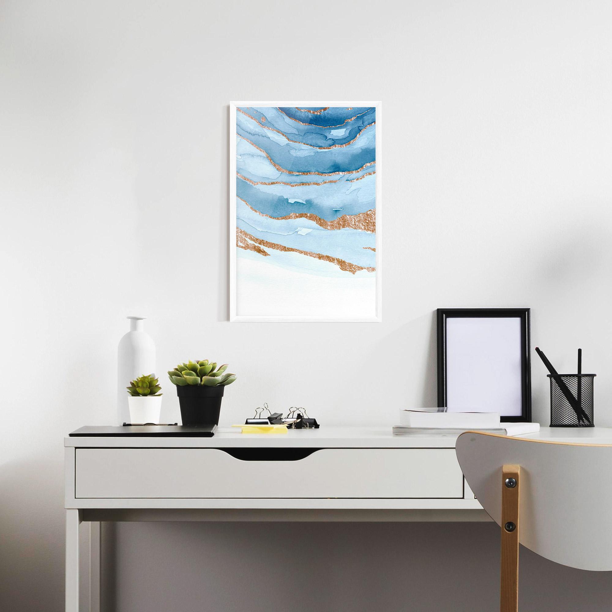 Рамкиран постер Golden Glitter Blue mockup 7