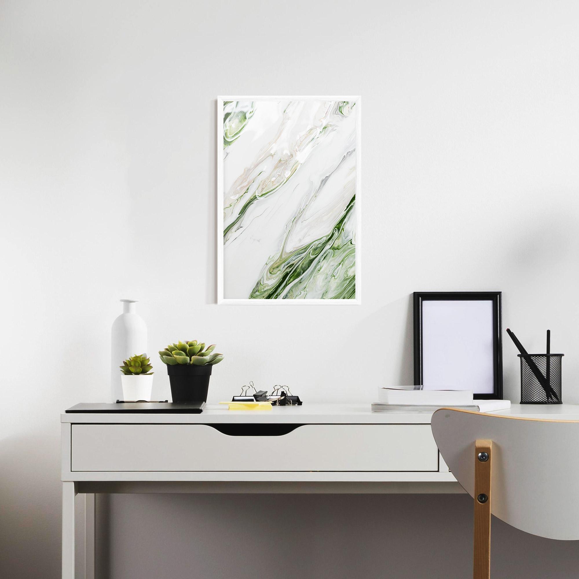 Рамкиран постер Light Green Liquid mockup 7