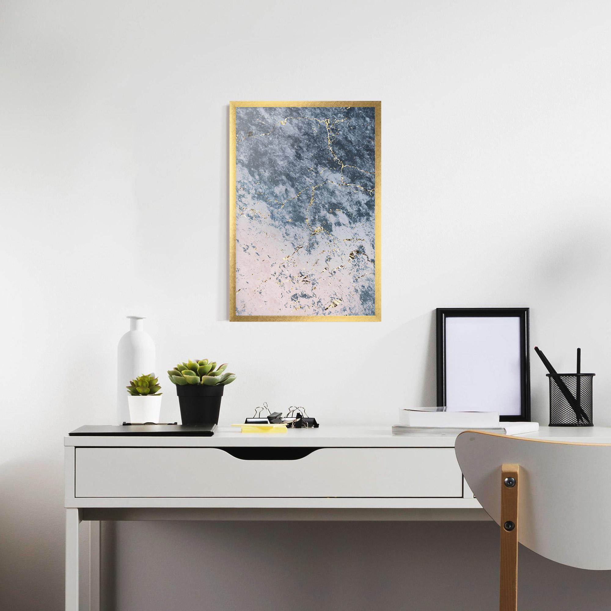 Рамкиран постер Blue Golden Lines mockup 7