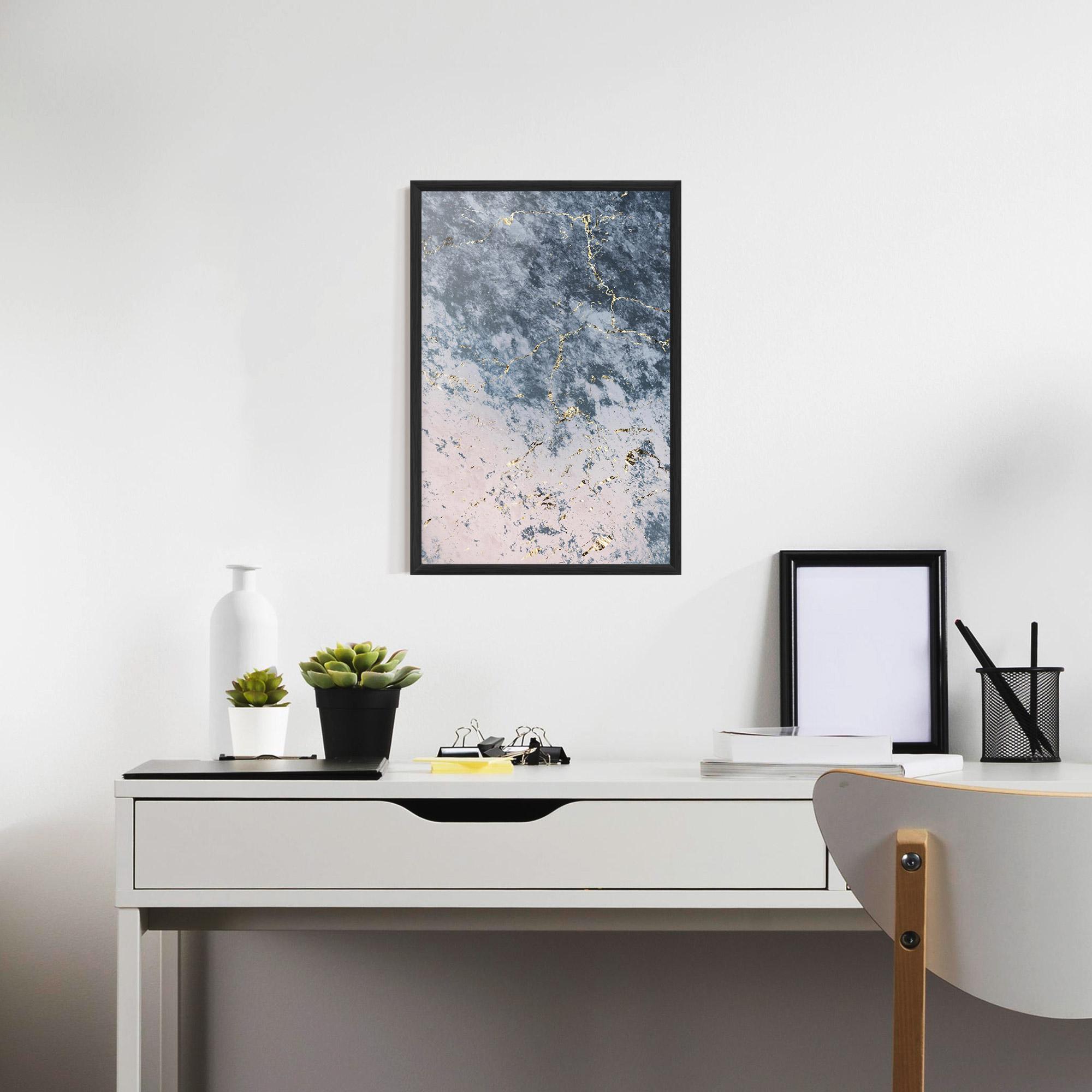 Рамкиран постер Blue Golden Lines mockup 7