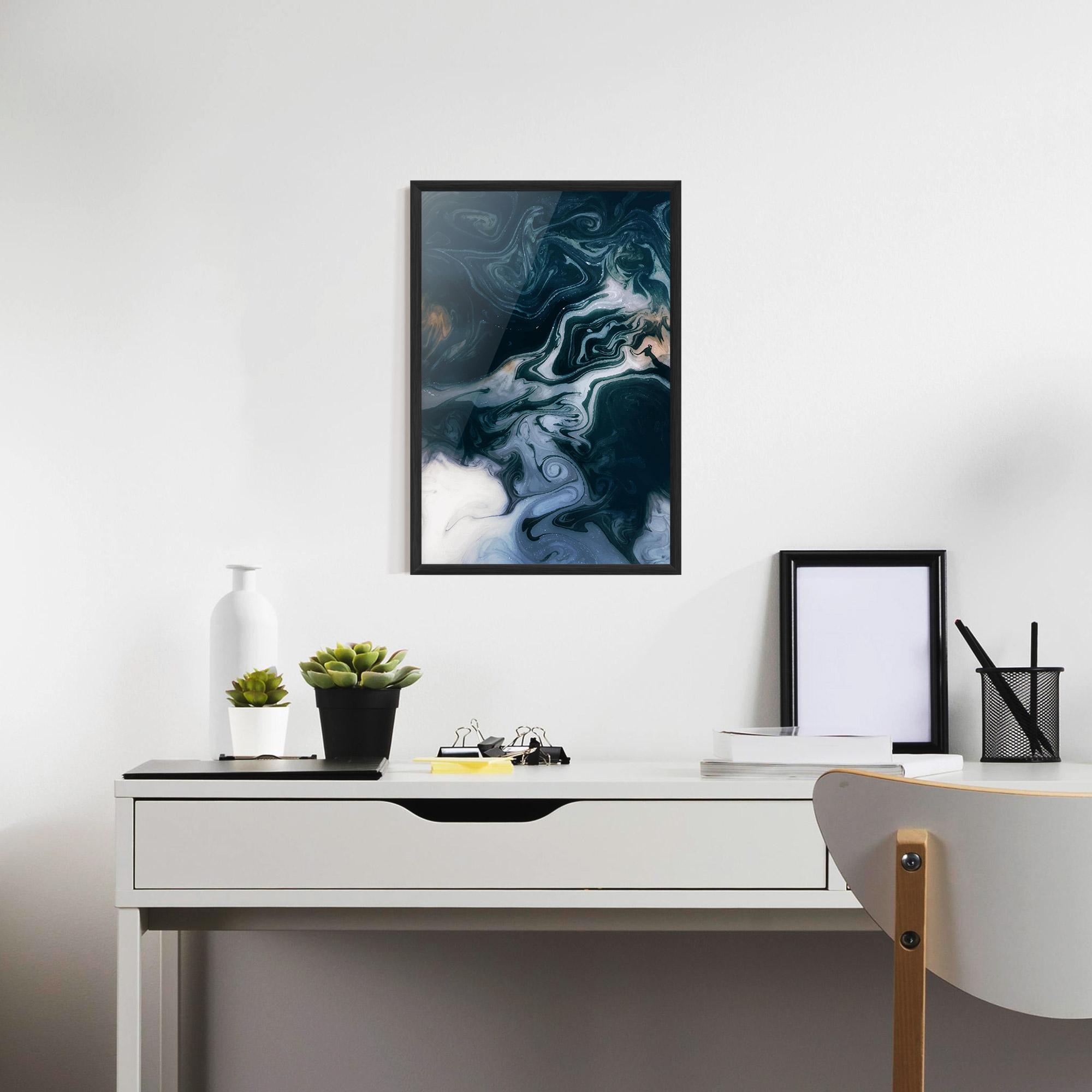 Рамкиран постер Dark Blue With White mockup 7