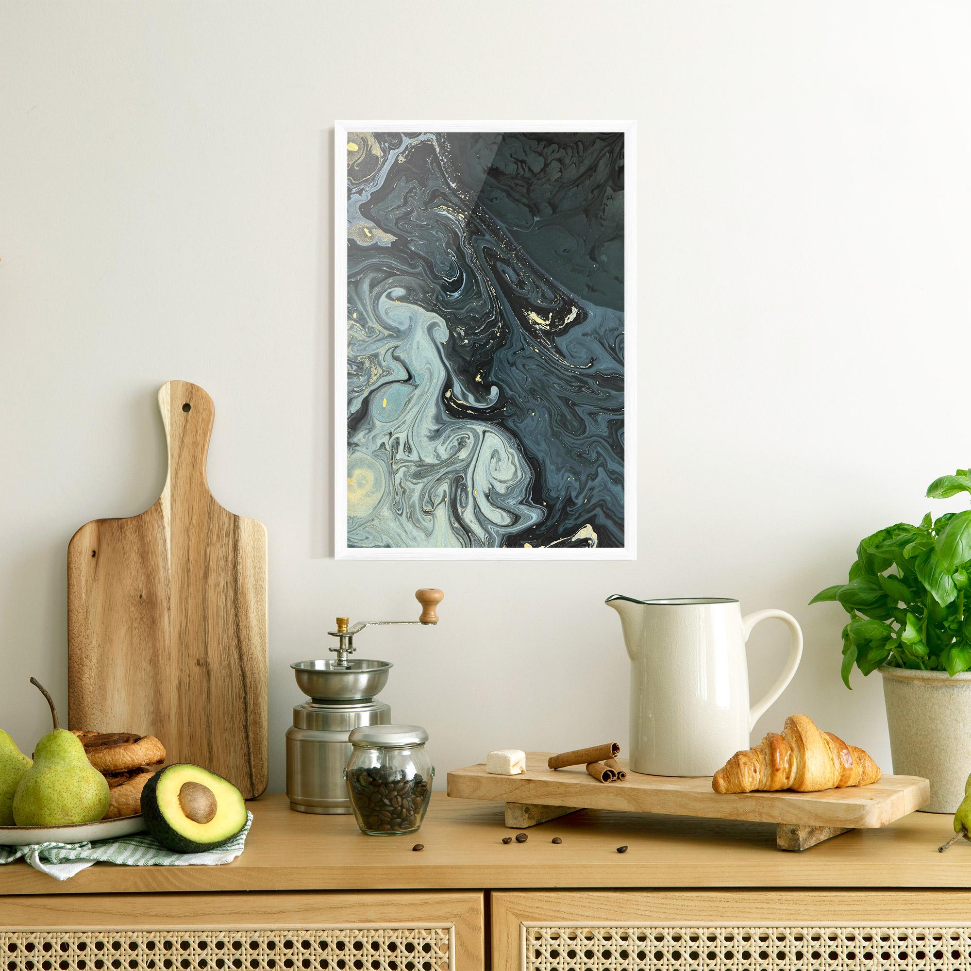 Рамкиран постер Dark Green Painting mockup 8