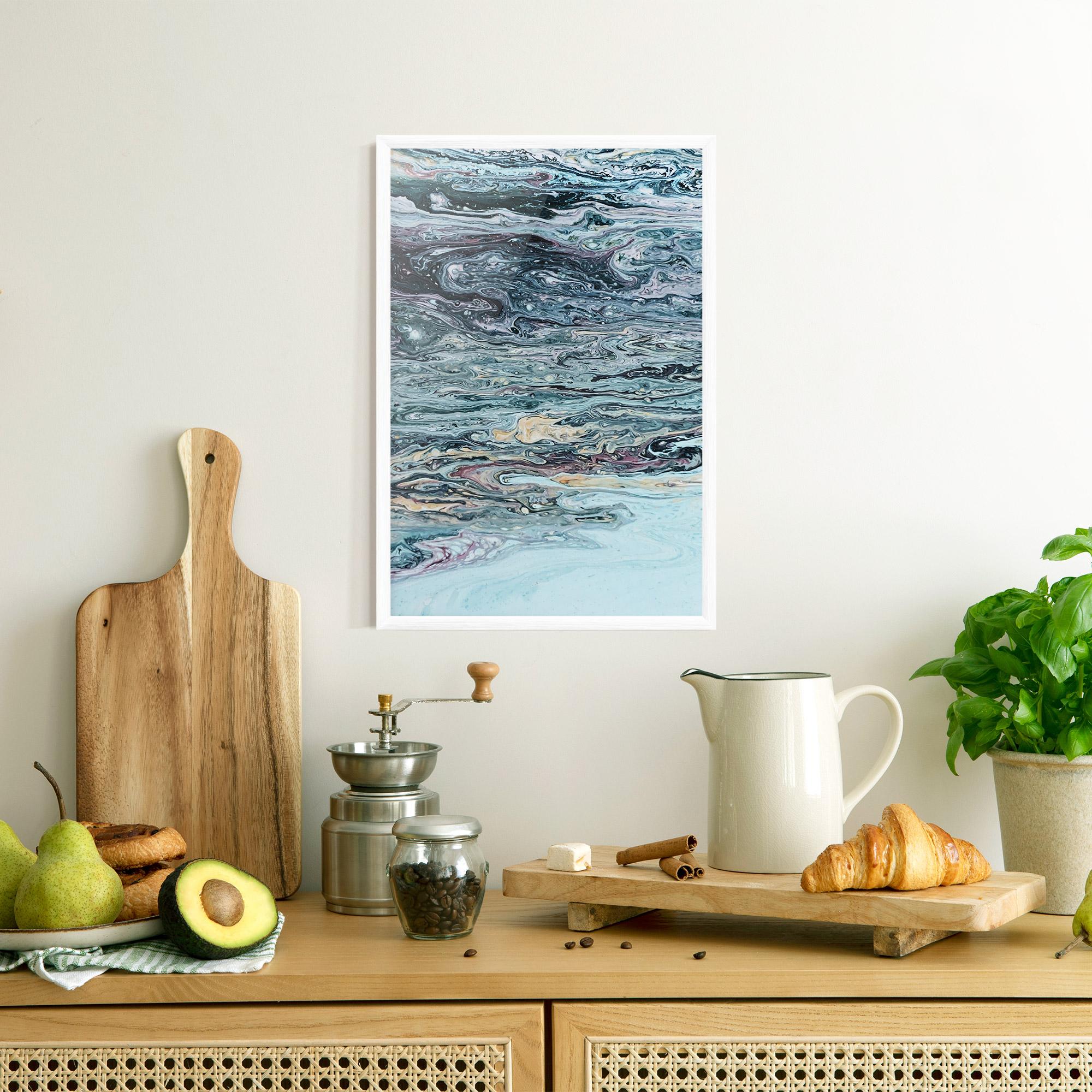 Рамкиран постер Light Blue Abstract mockup 8