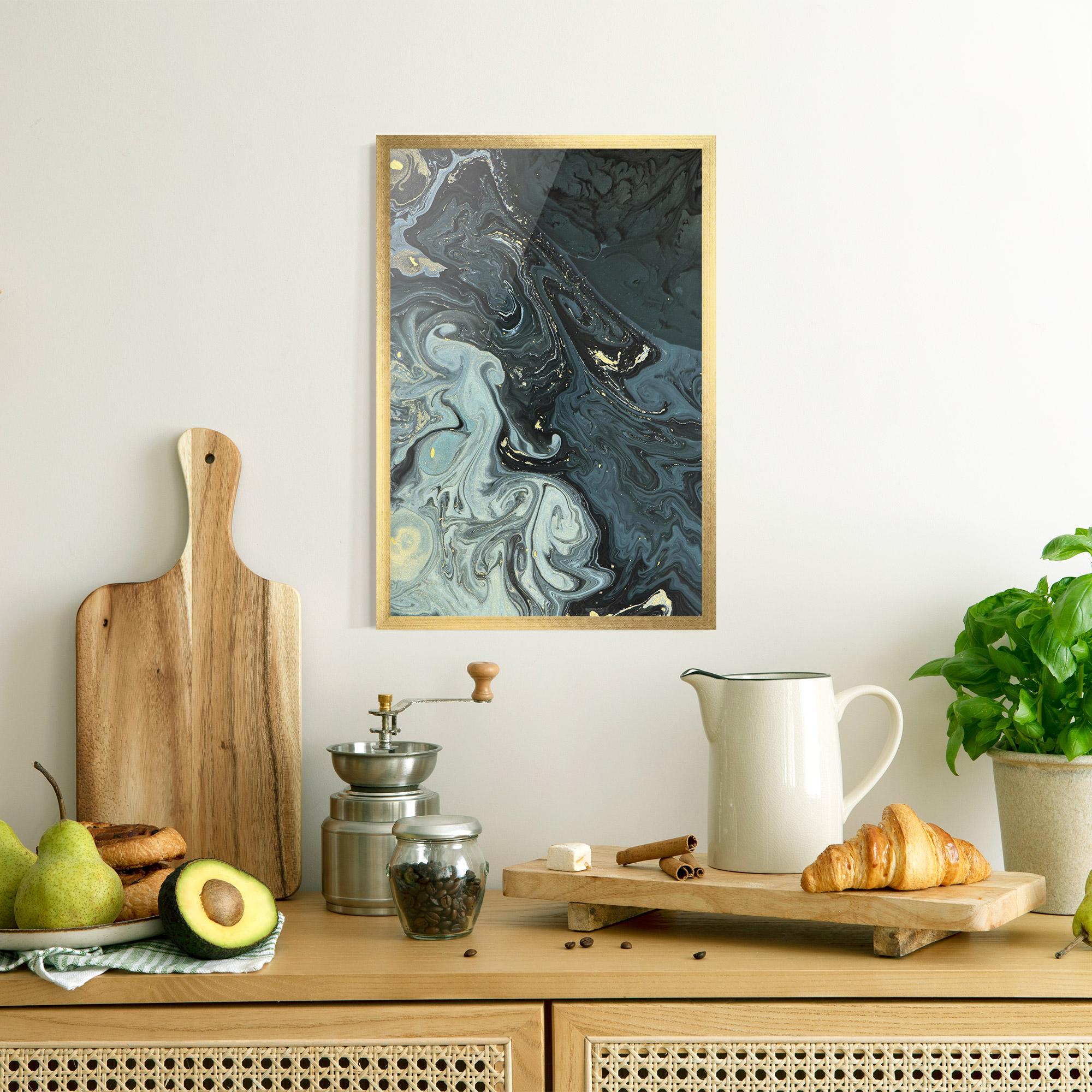 Рамкиран постер Dark Green Painting mockup 8