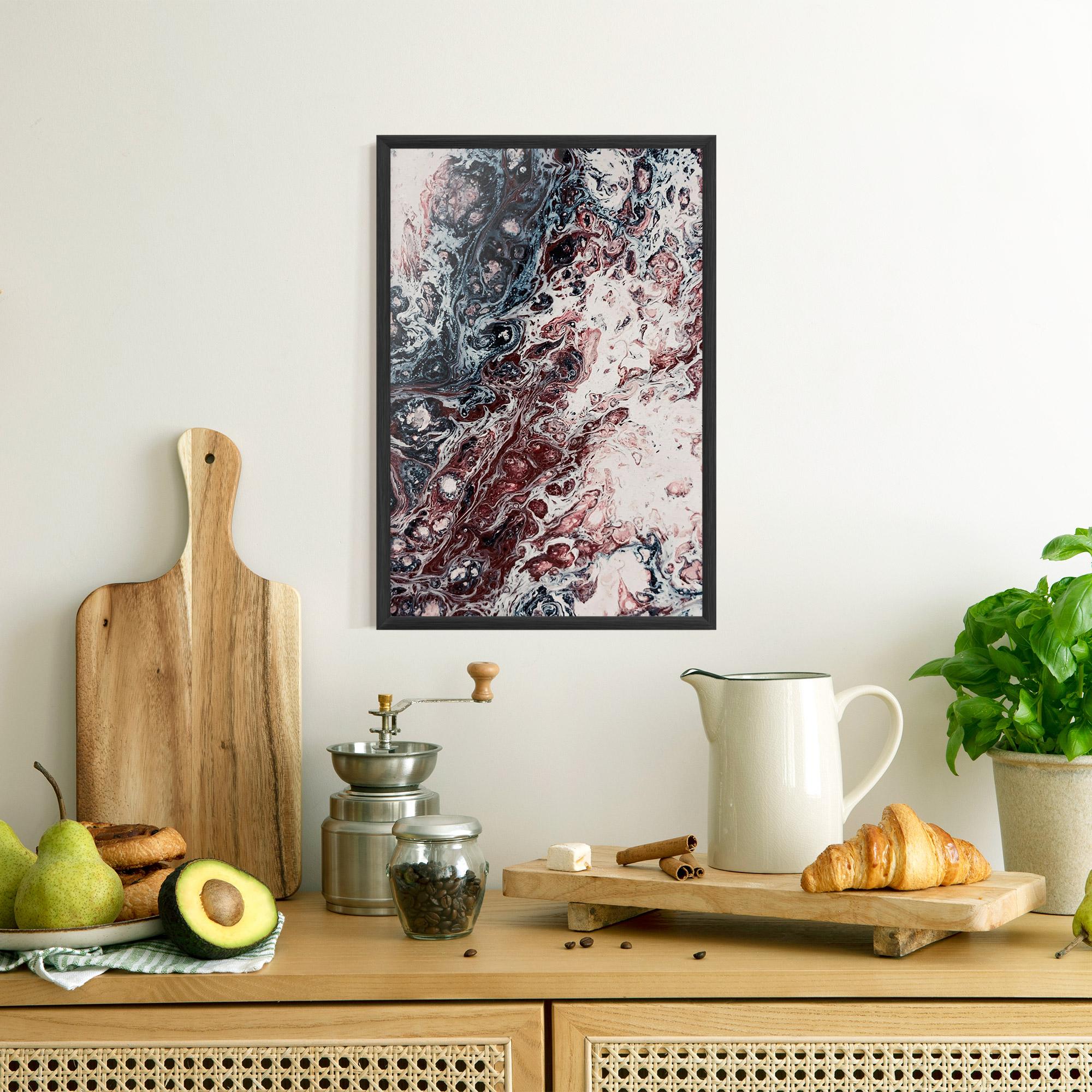 Рамкиран постер Abstract Dark Red mockup 8