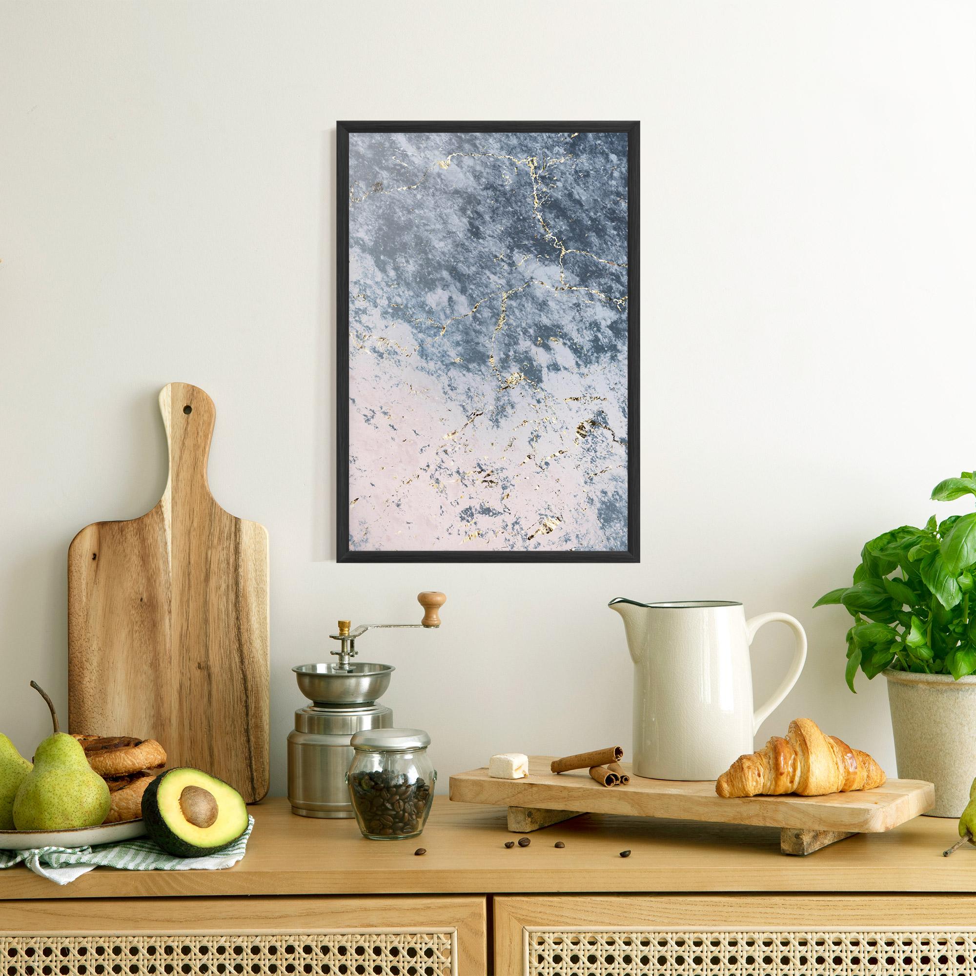 Рамкиран постер Blue Golden Lines mockup 8