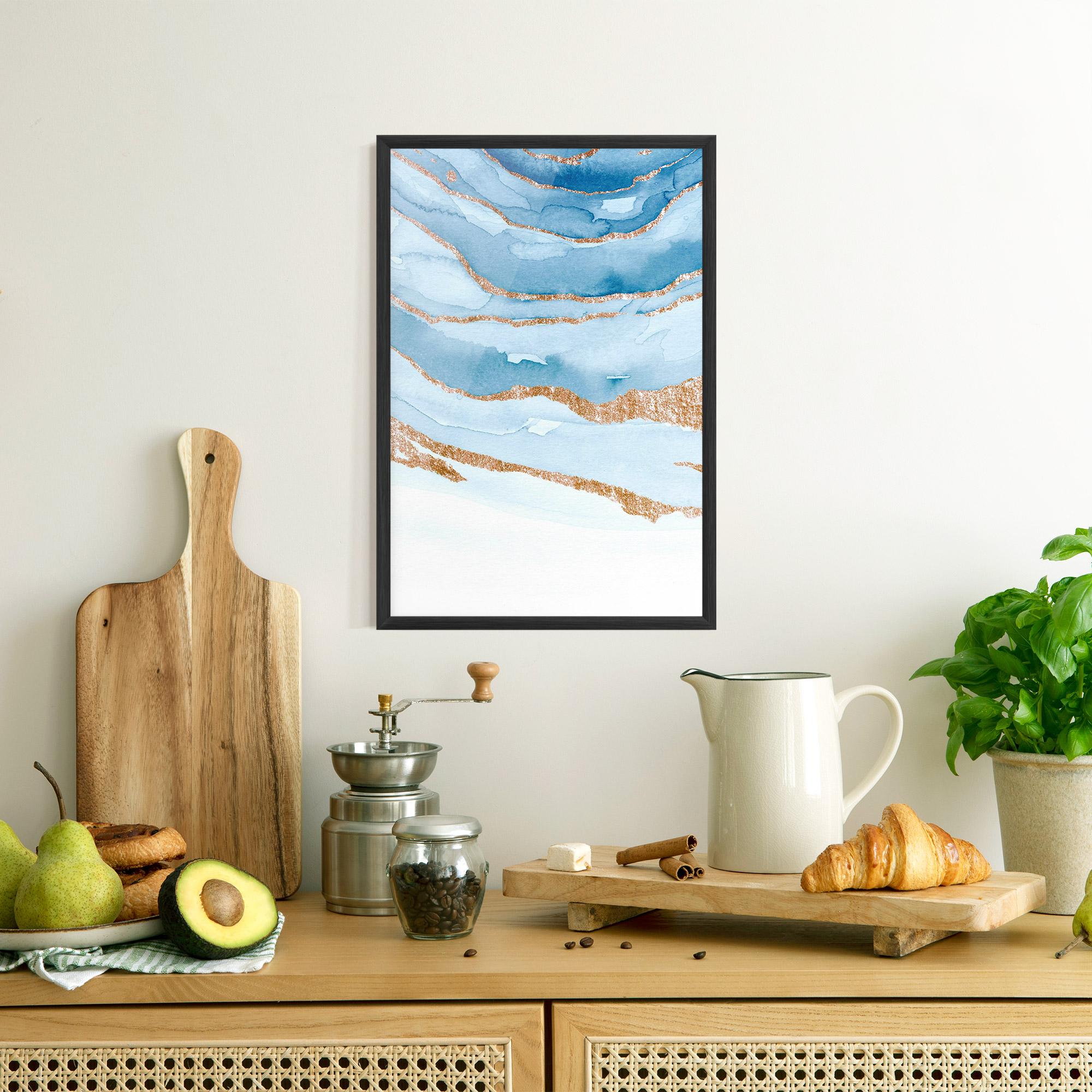 Рамкиран постер Golden Glitter Blue mockup 8