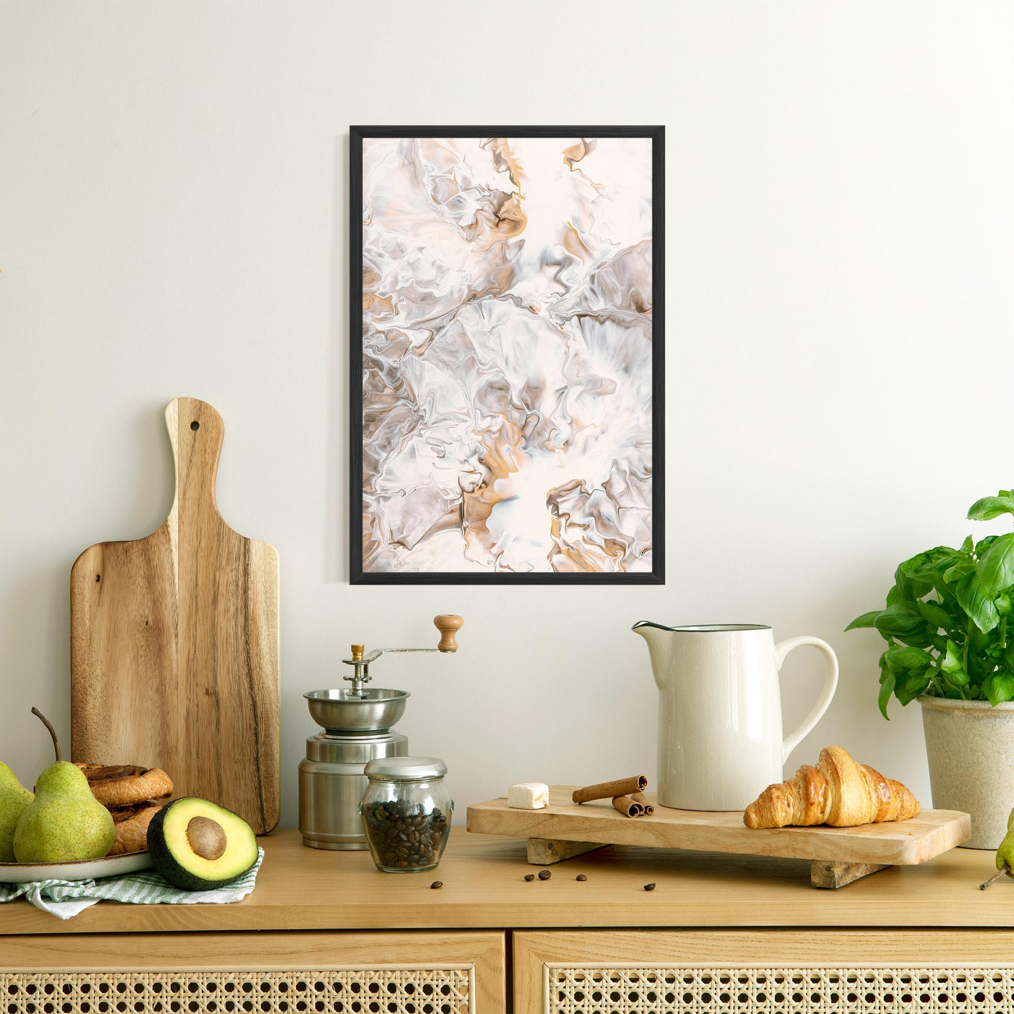 Рамкиран постер White Gold Abstract mockup 8