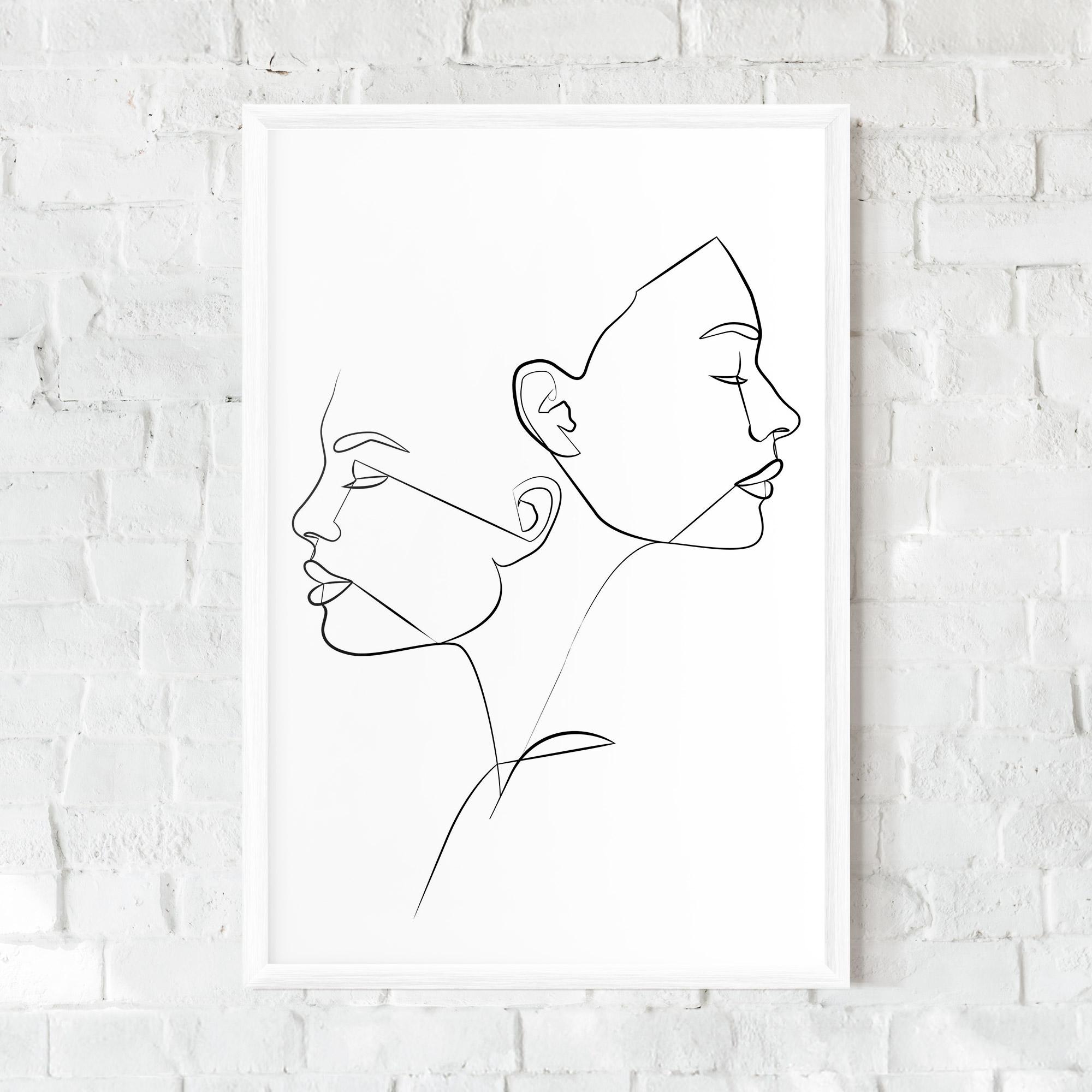 Рамкиран постер Female Black Line mockup 0