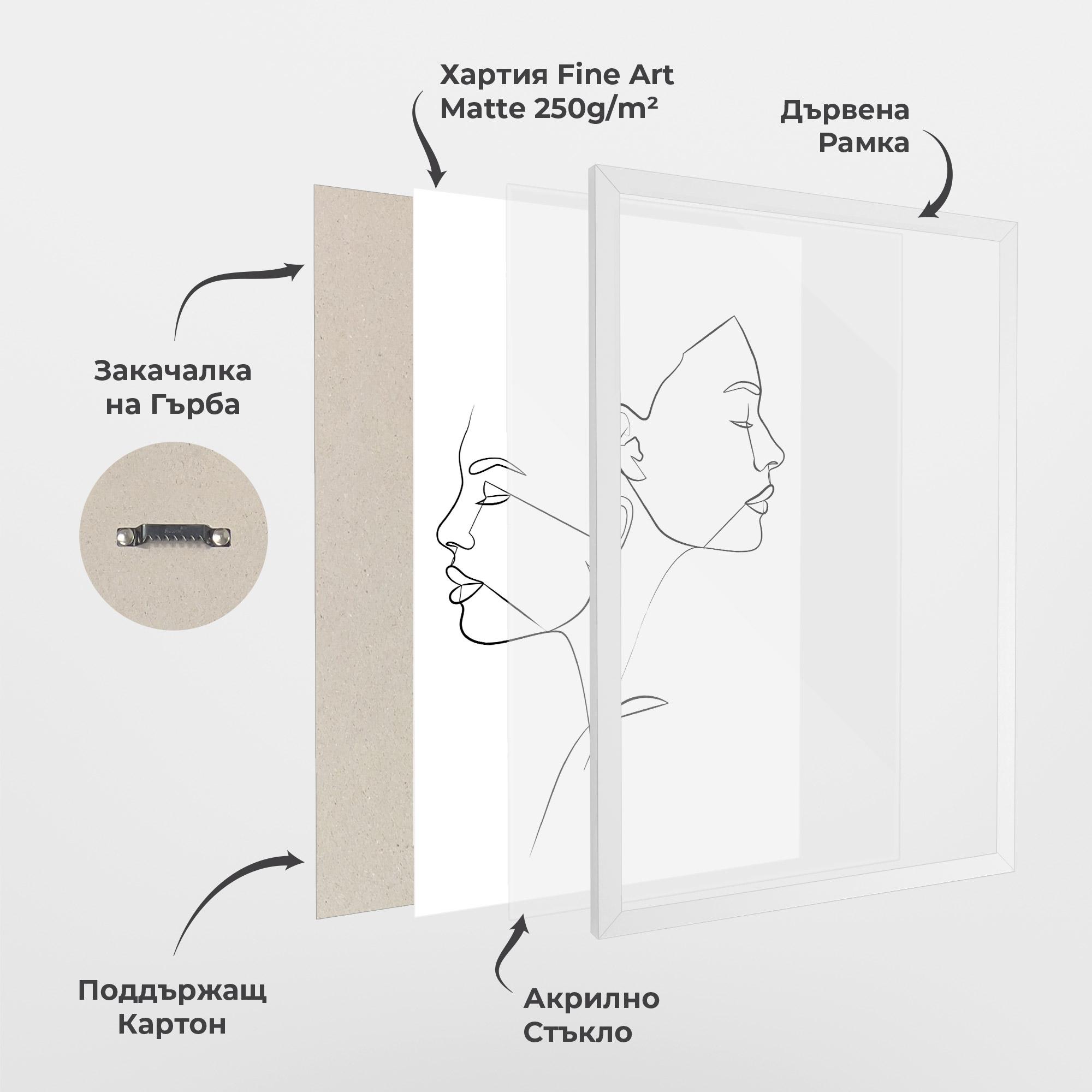 Рамкиран постер Female Black Line mockup 1