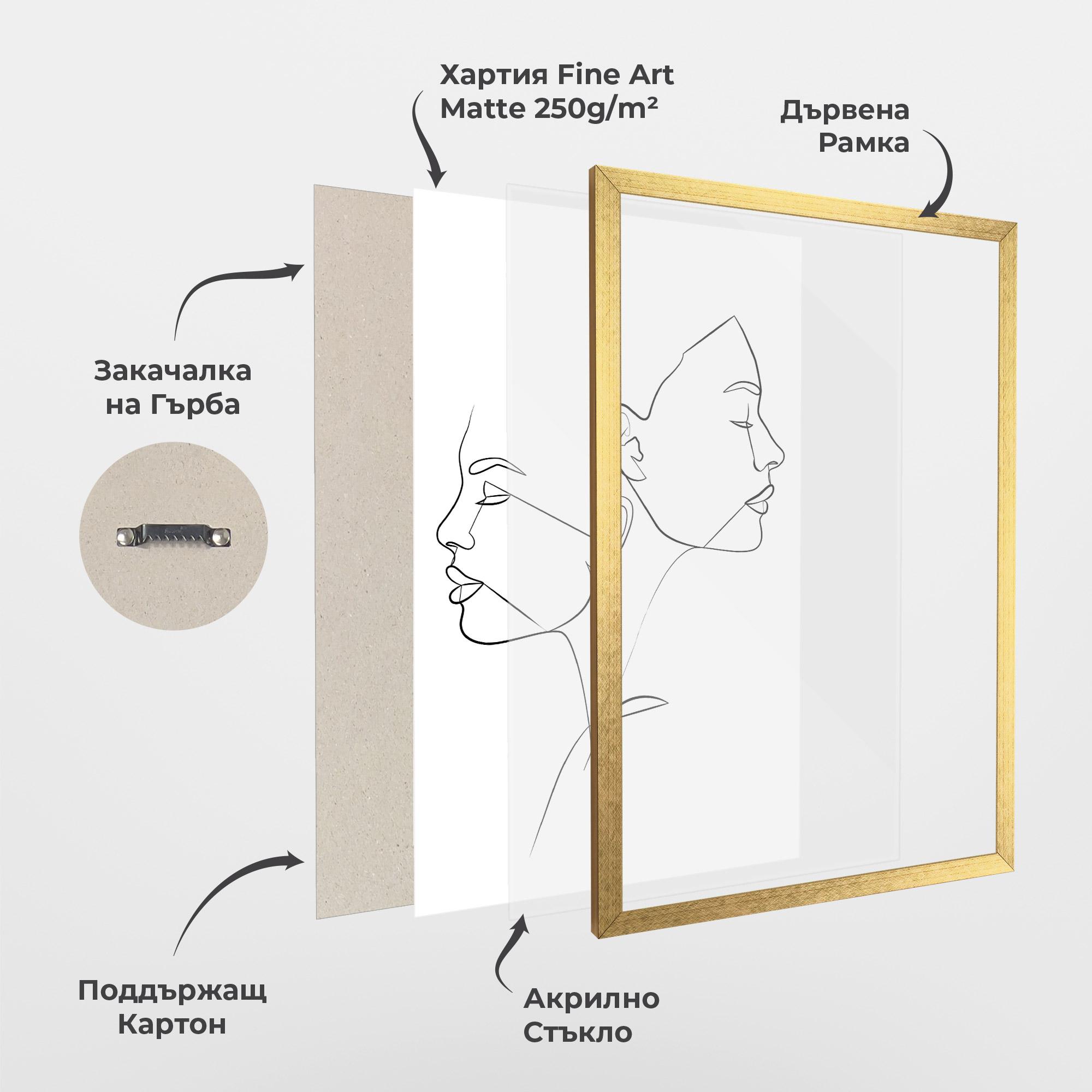 Рамкиран постер Female Black Line mockup 1