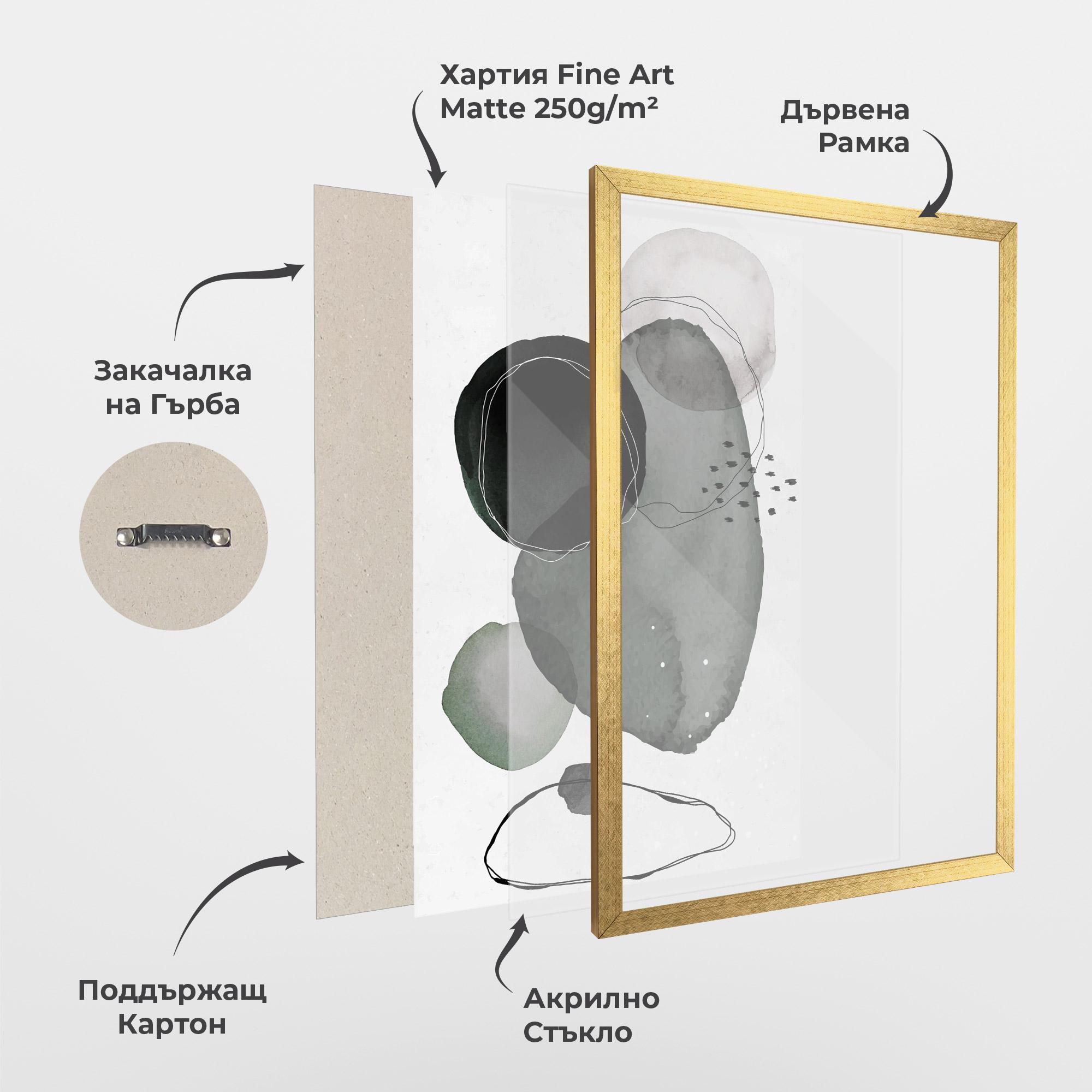 Рамкиран постер Green Watercolor mockup 1