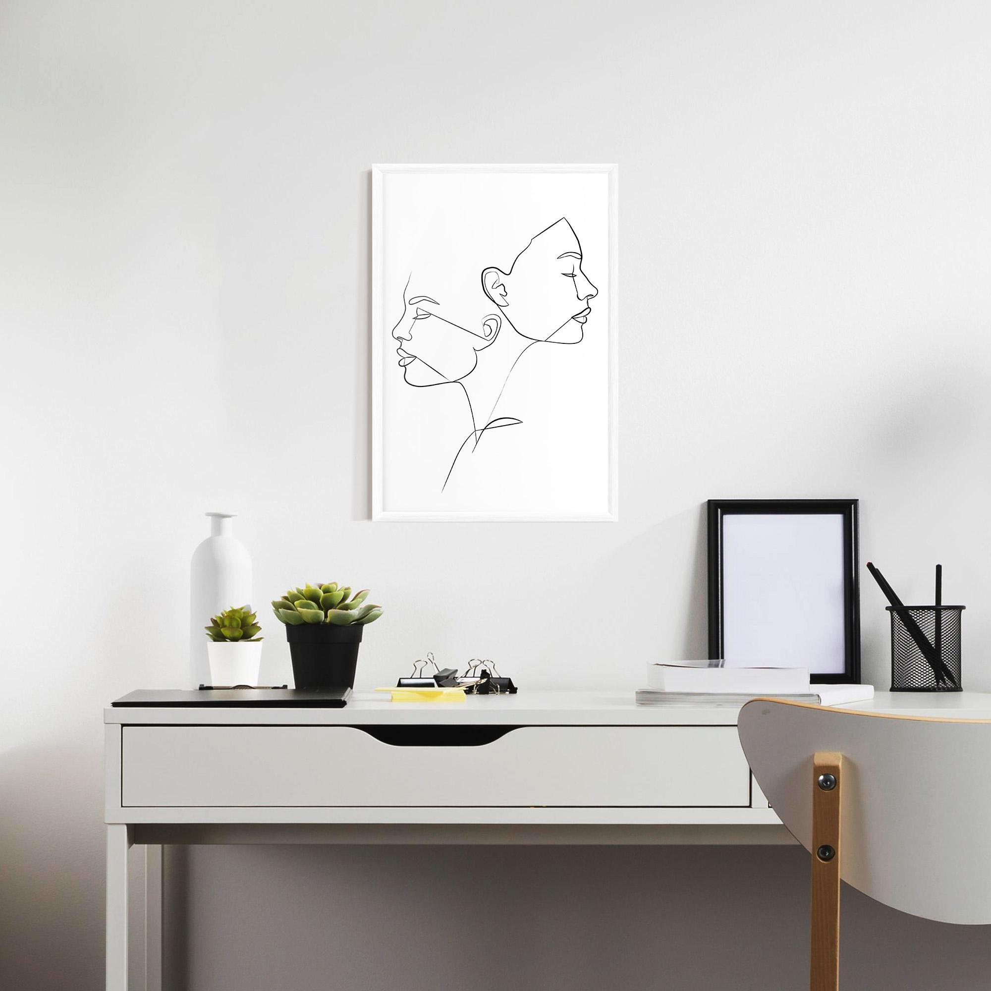 Рамкиран постер Female Black Line mockup 7