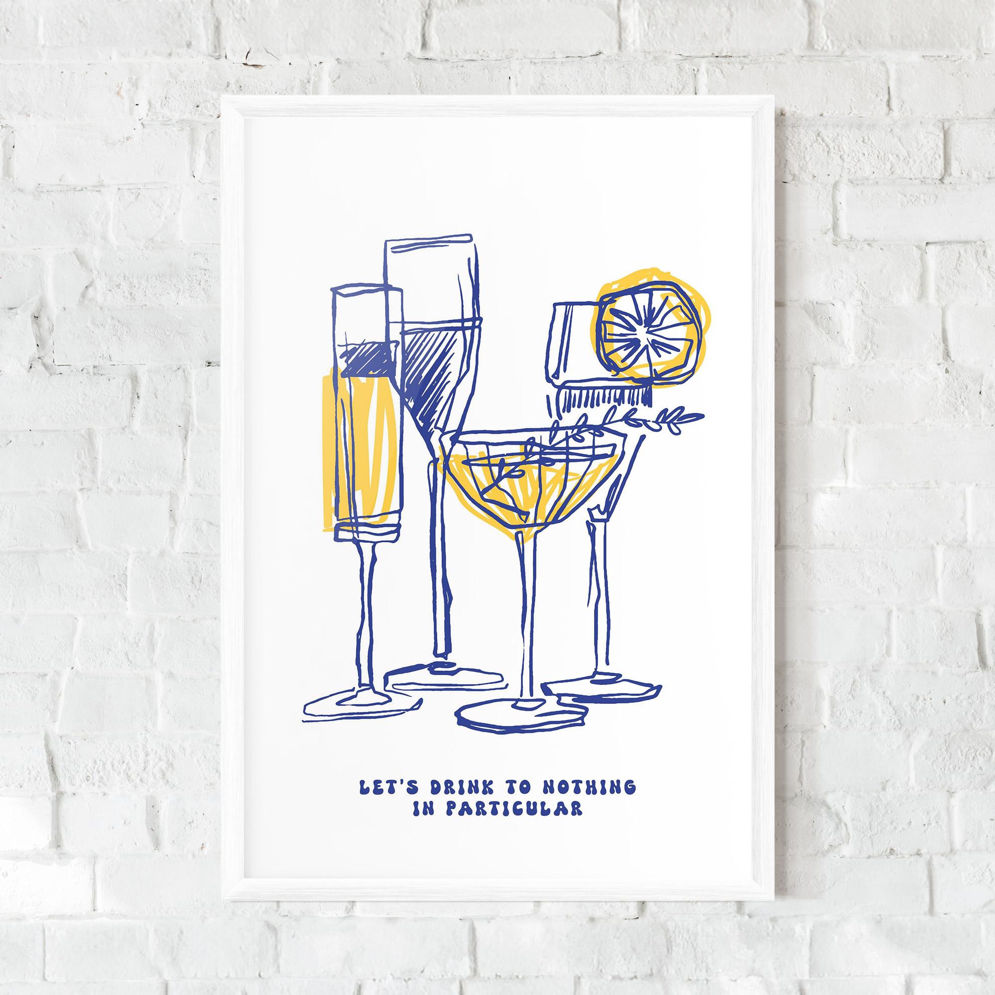 Рамкиран постер Lets Drink mockup 0