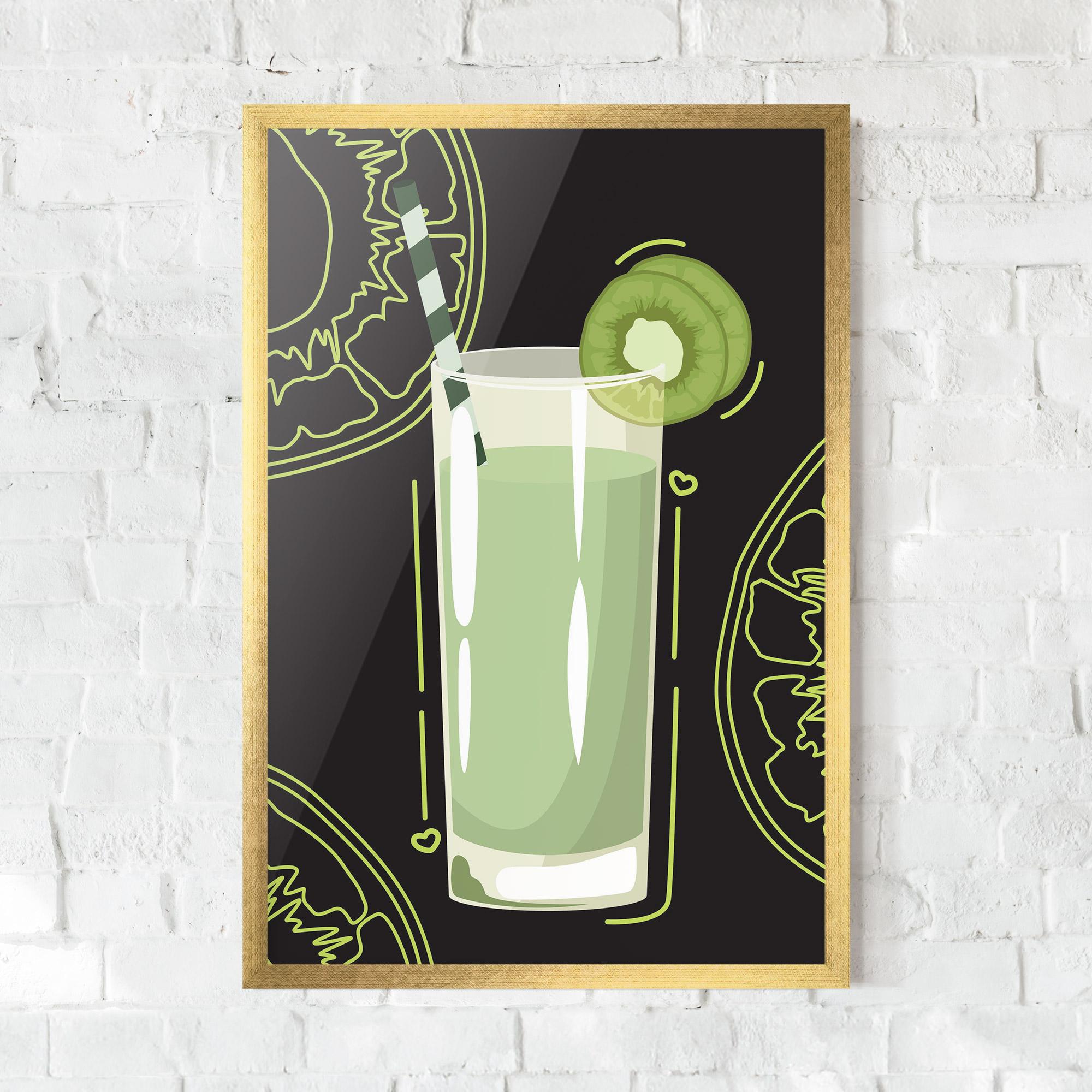 Рамкиран постер Kiwi Drink mockup 0