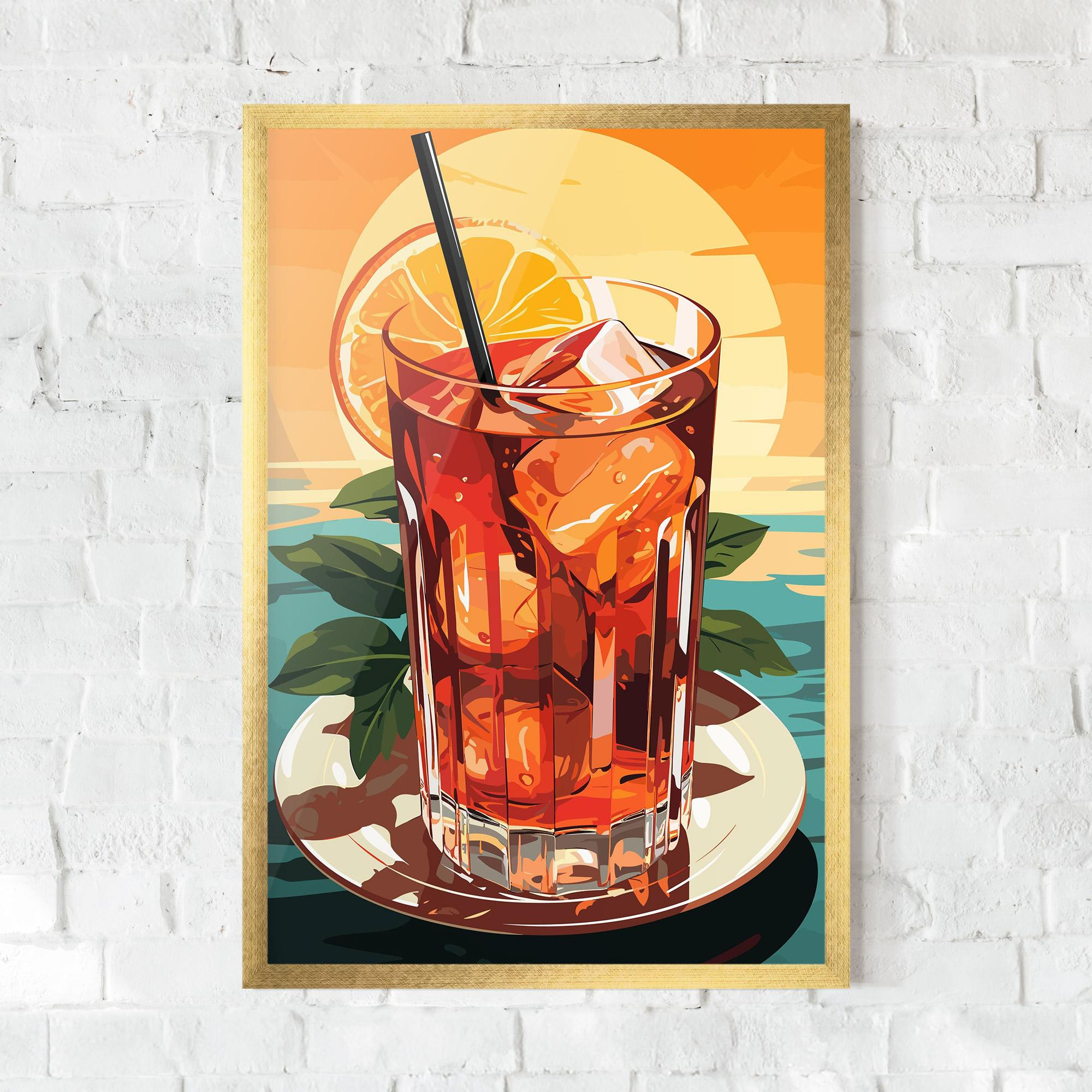 Рамкиран постер Sunset Cocktail mockup 0