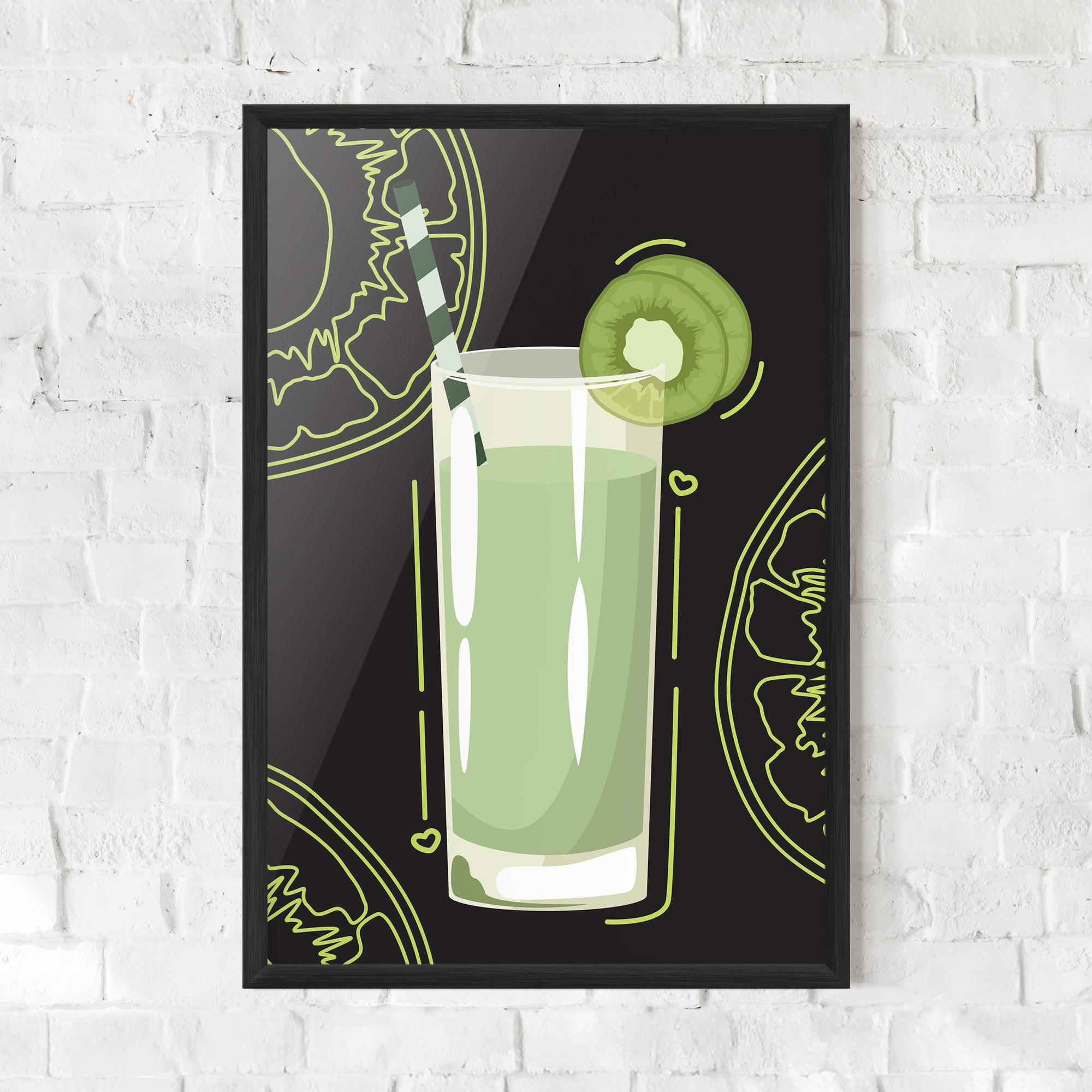 Рамкиран постер Kiwi Drink mockup 0