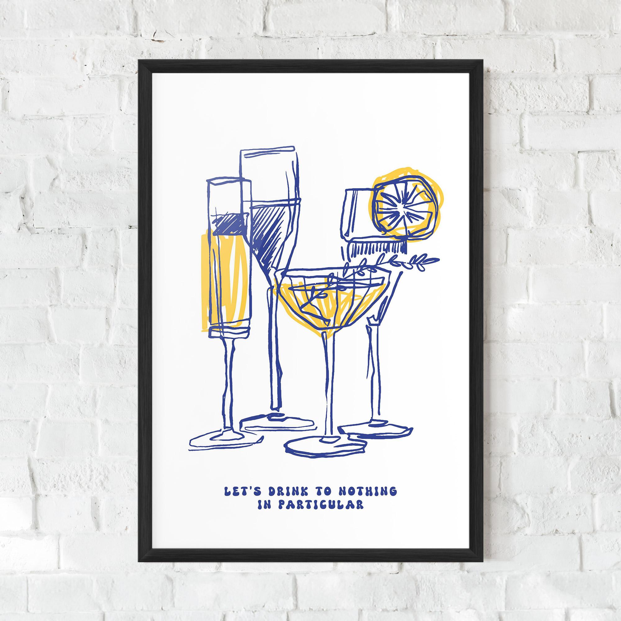 Рамкиран постер Lets Drink mockup 0