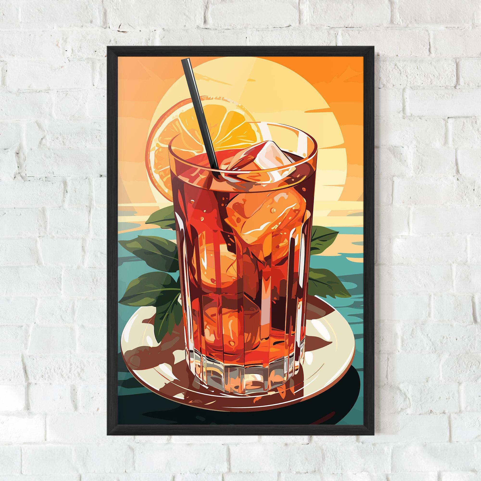 Рамкиран постер Sunset Cocktail mockup 0