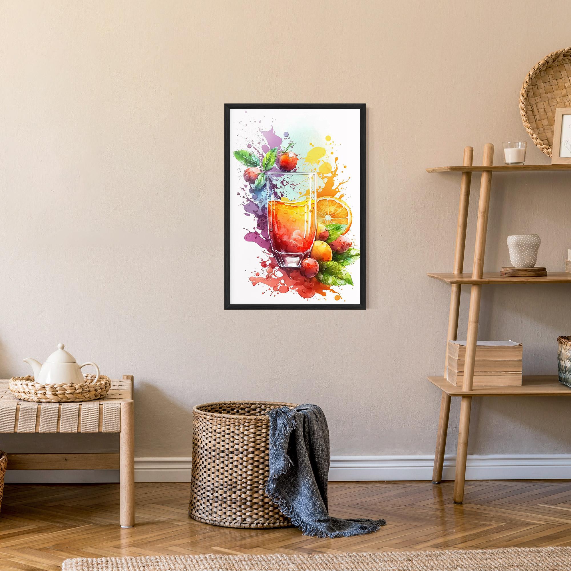 Рамкиран постер Watercolor Drink mockup 9