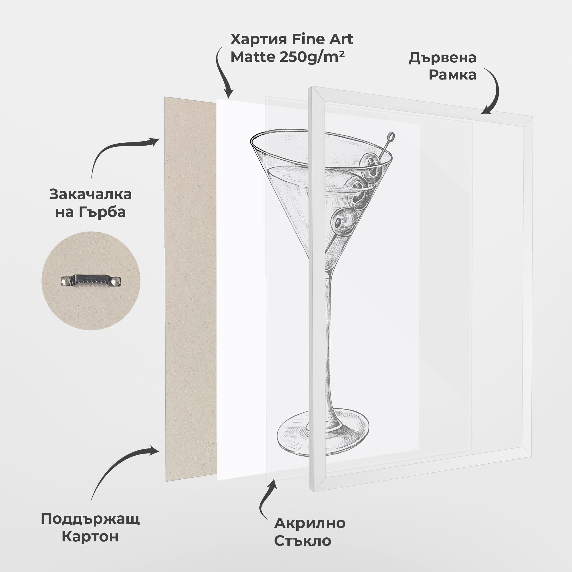 Рамкиран постер Hand Drawn Glass mockup 1