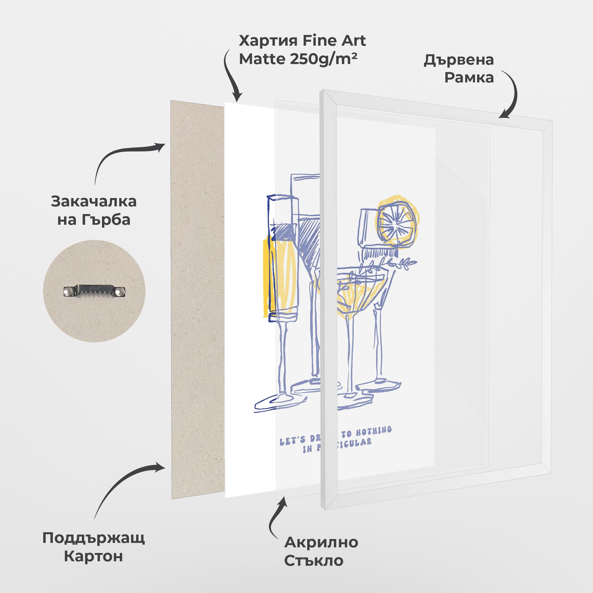 Рамкиран постер Lets Drink mockup 1