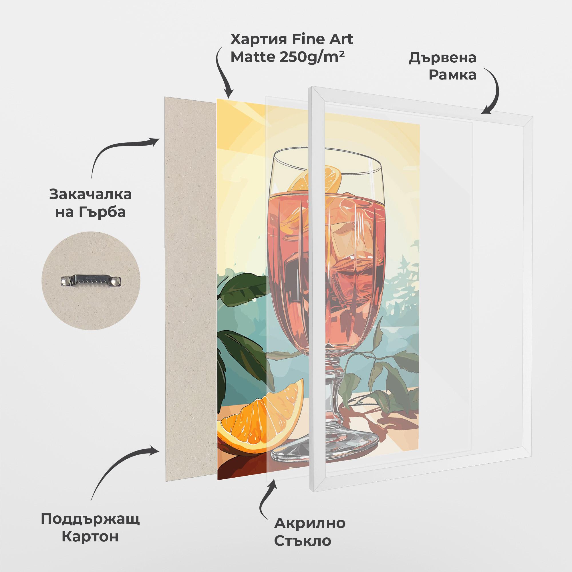 Рамкиран постер Sunrise Cocktail mockup 1