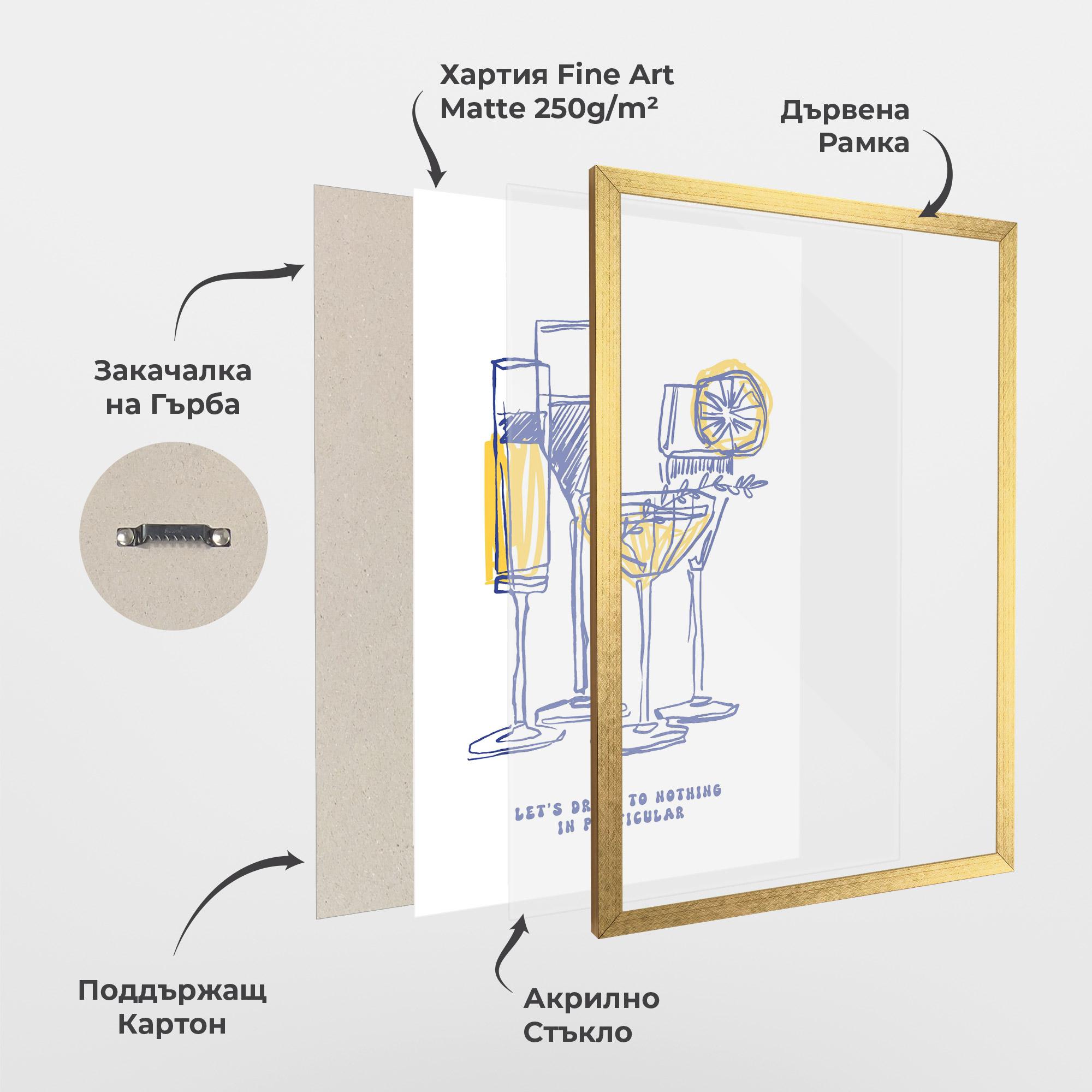 Рамкиран постер Lets Drink mockup 1