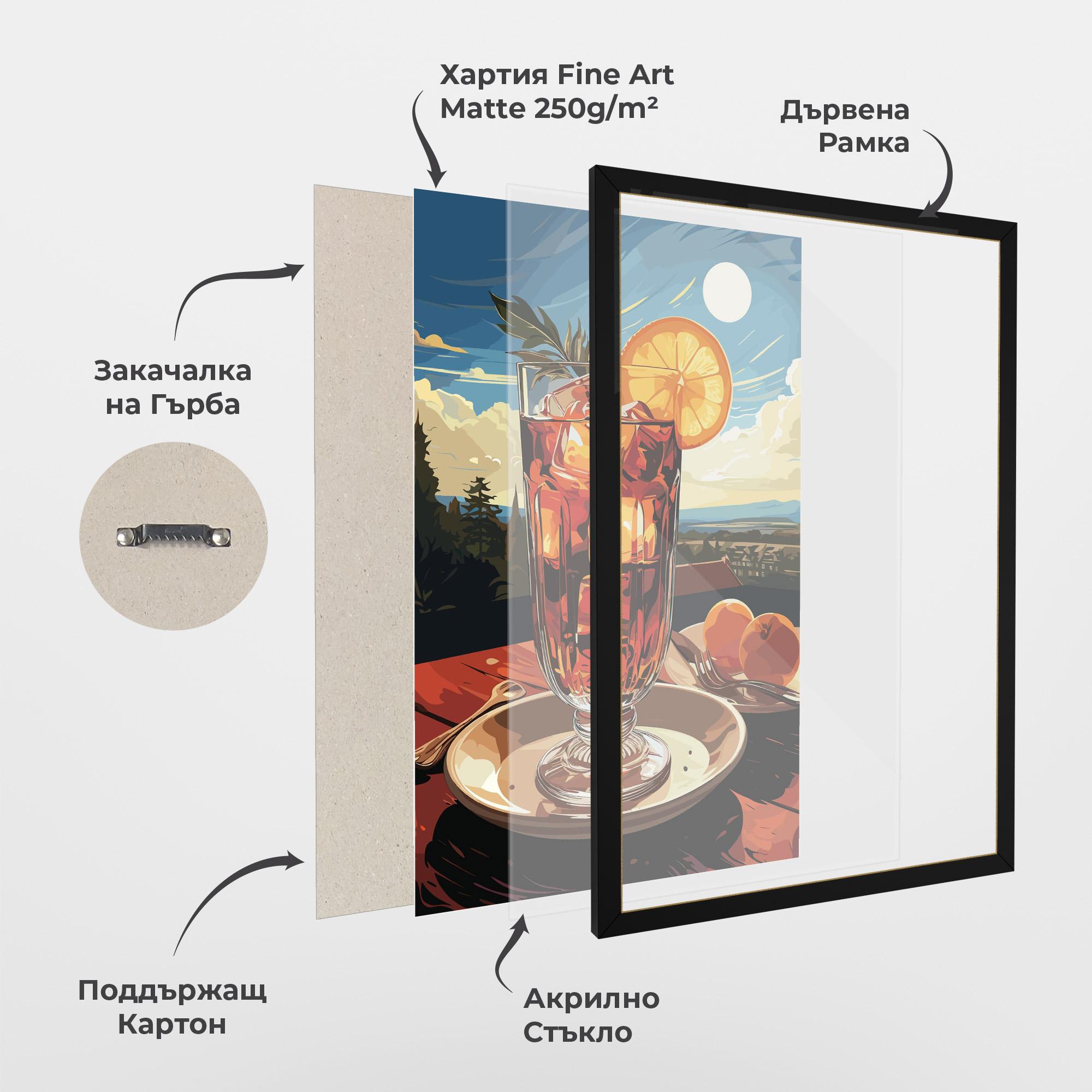 Рамкиран постер Cocktail Orange mockup 1