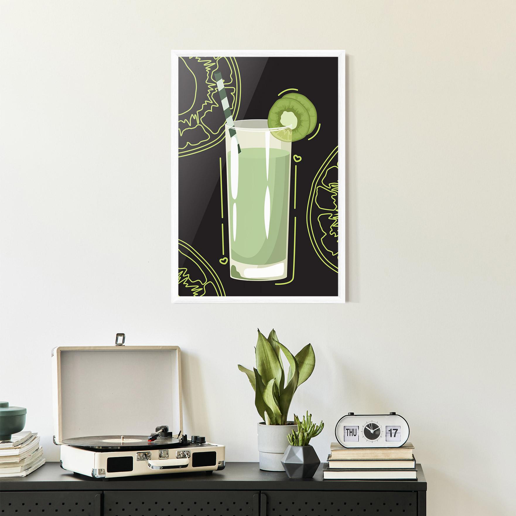 Рамкиран постер Kiwi Drink mockup 2
