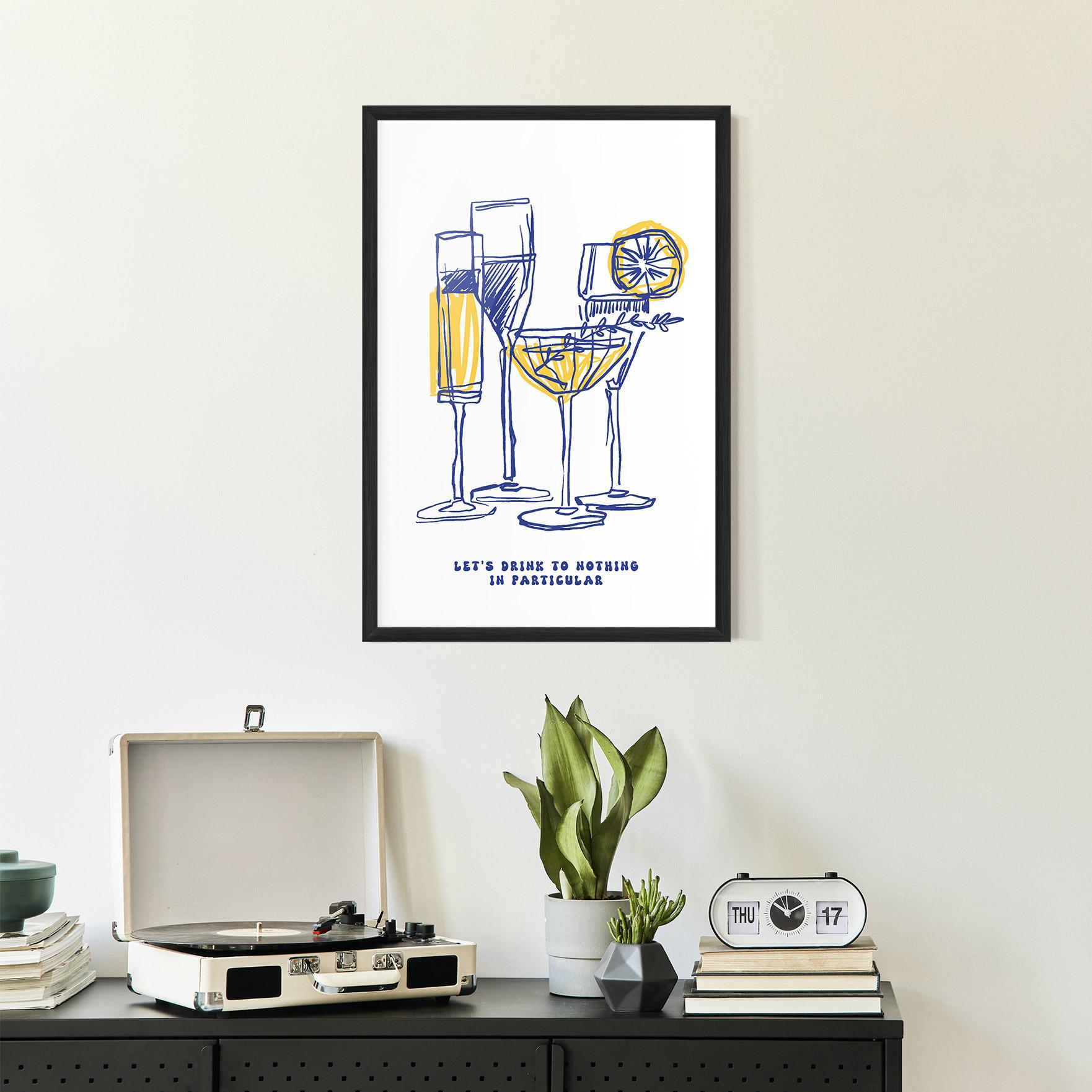 Рамкиран постер Lets Drink mockup 2