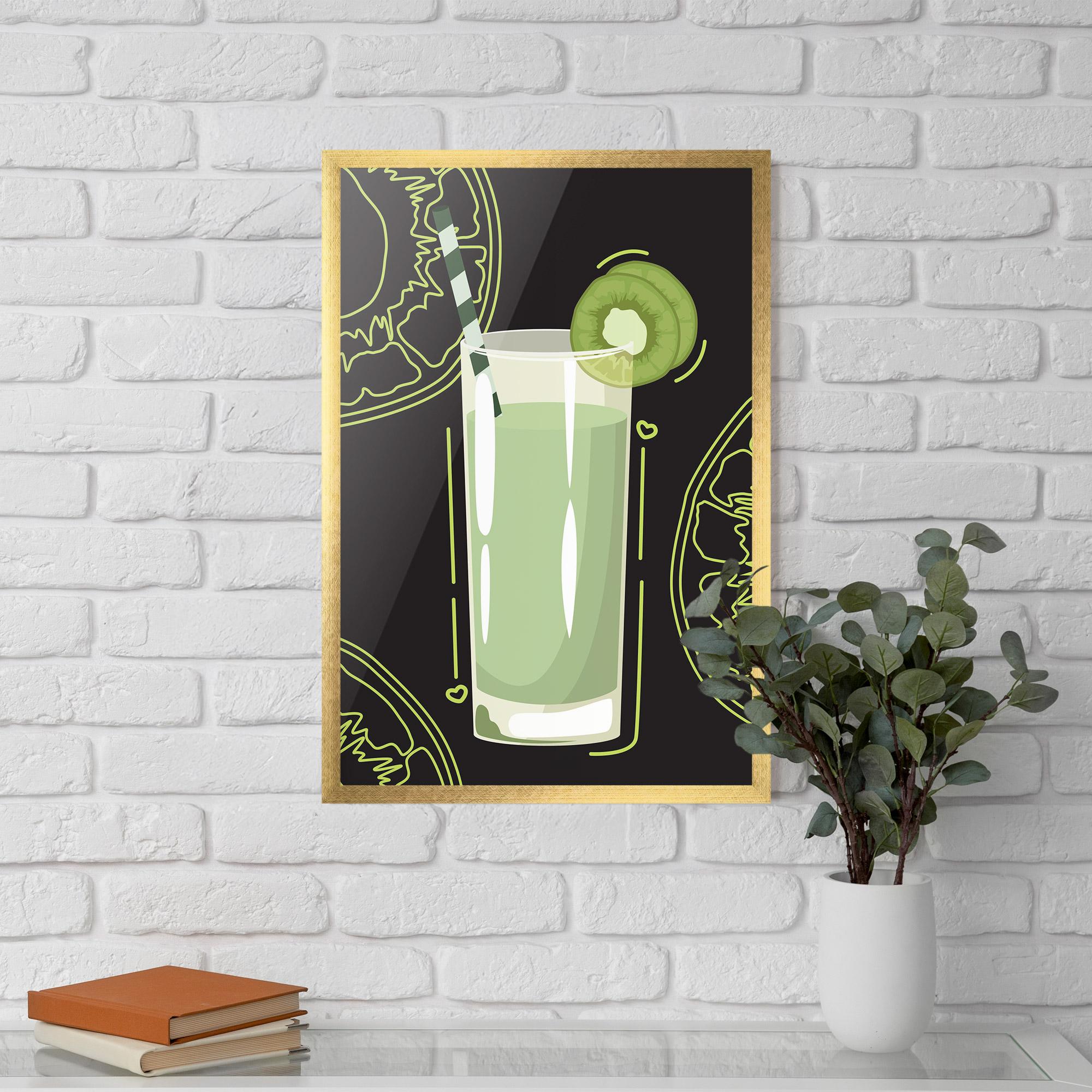 Рамкиран постер Kiwi Drink mockup 5