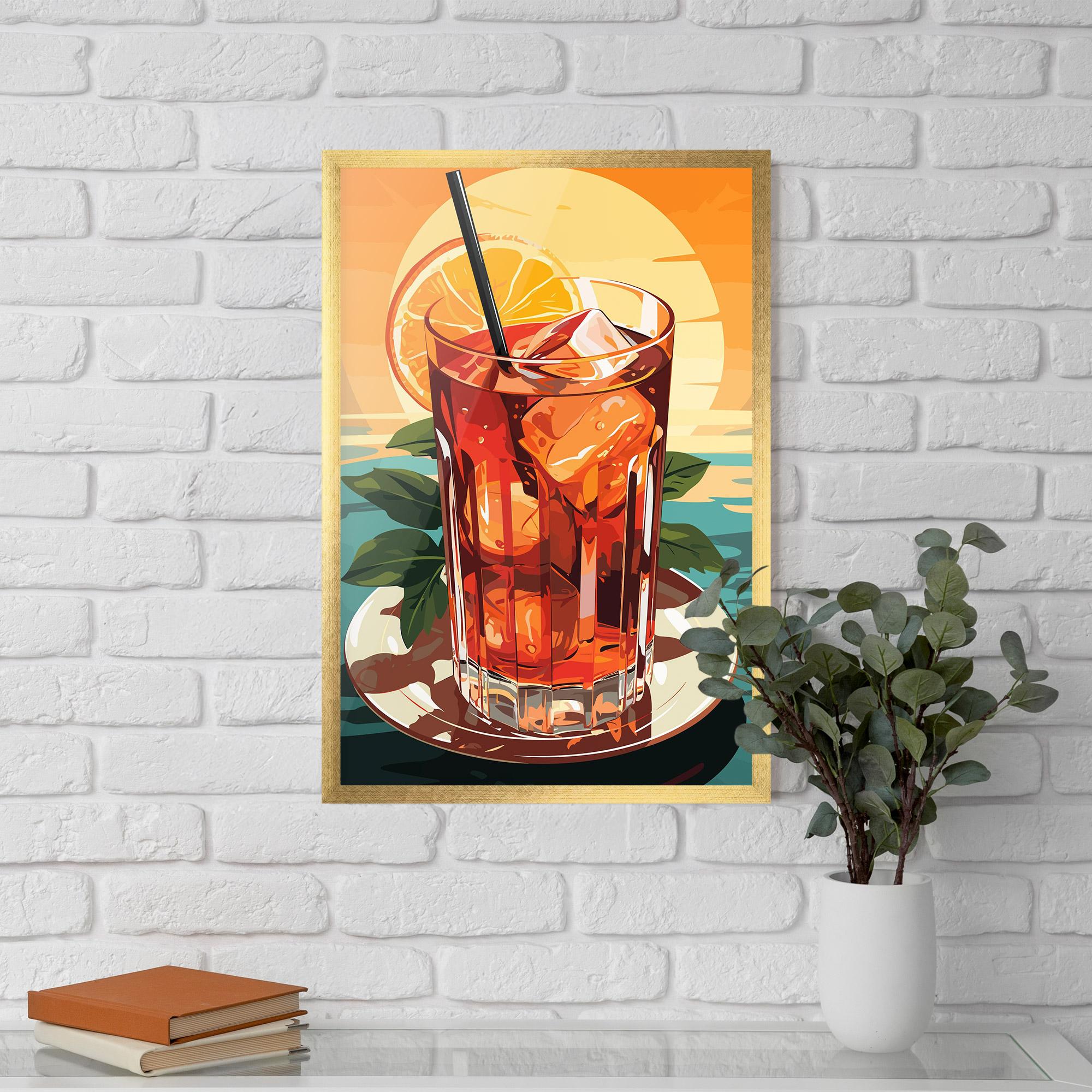 Рамкиран постер Sunset Cocktail mockup 5