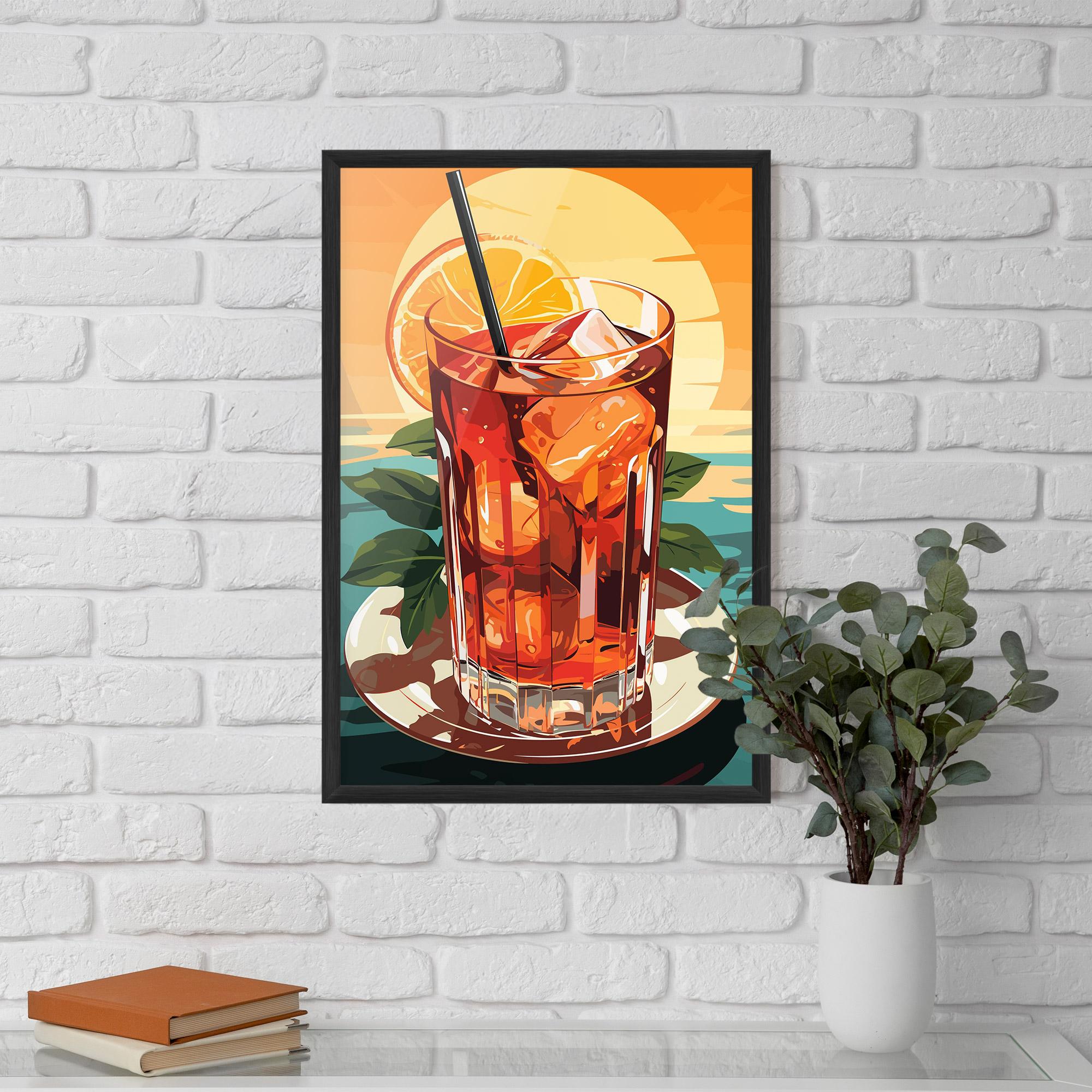 Рамкиран постер Sunset Cocktail mockup 5