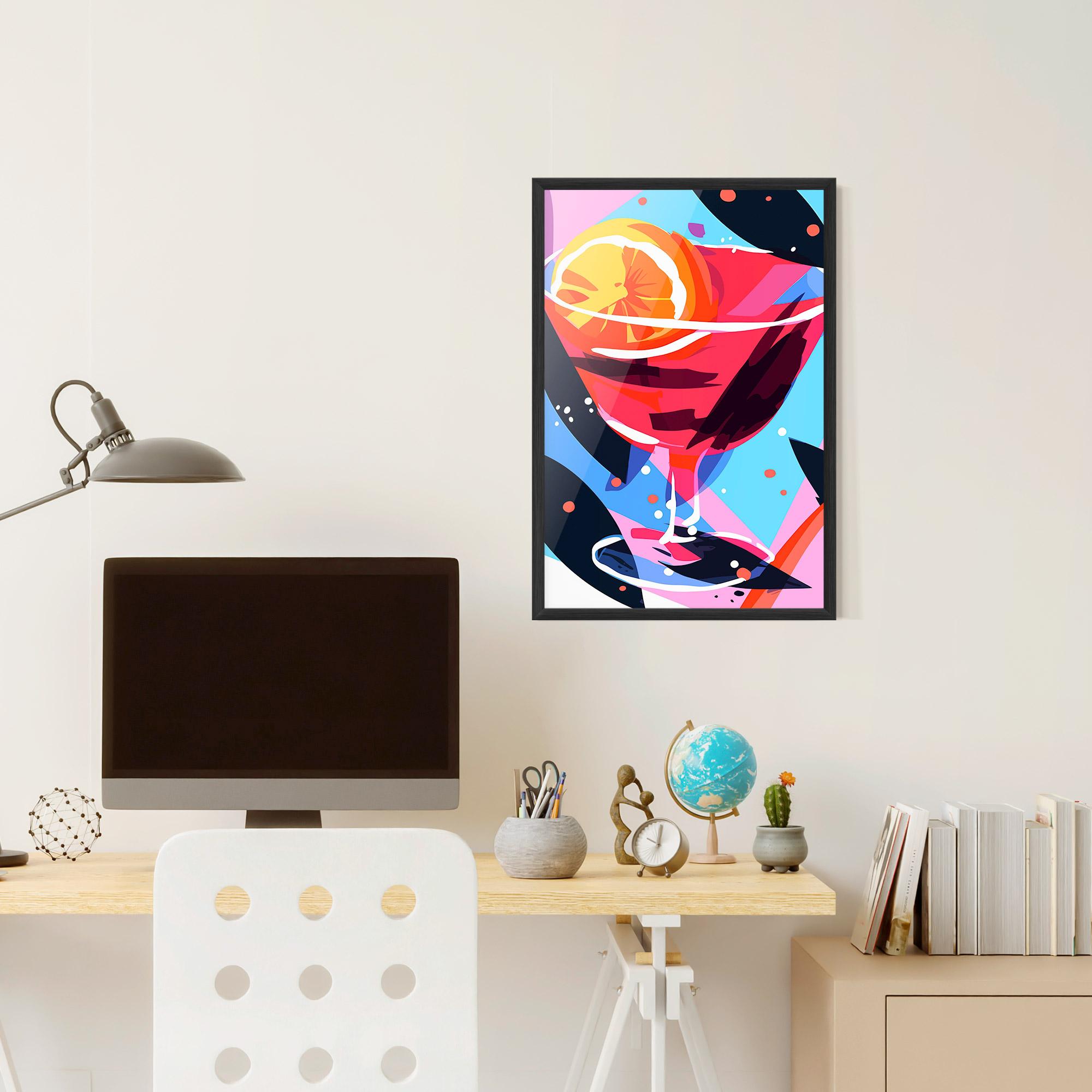 Рамкиран постер Red Cocktail Art mockup 6