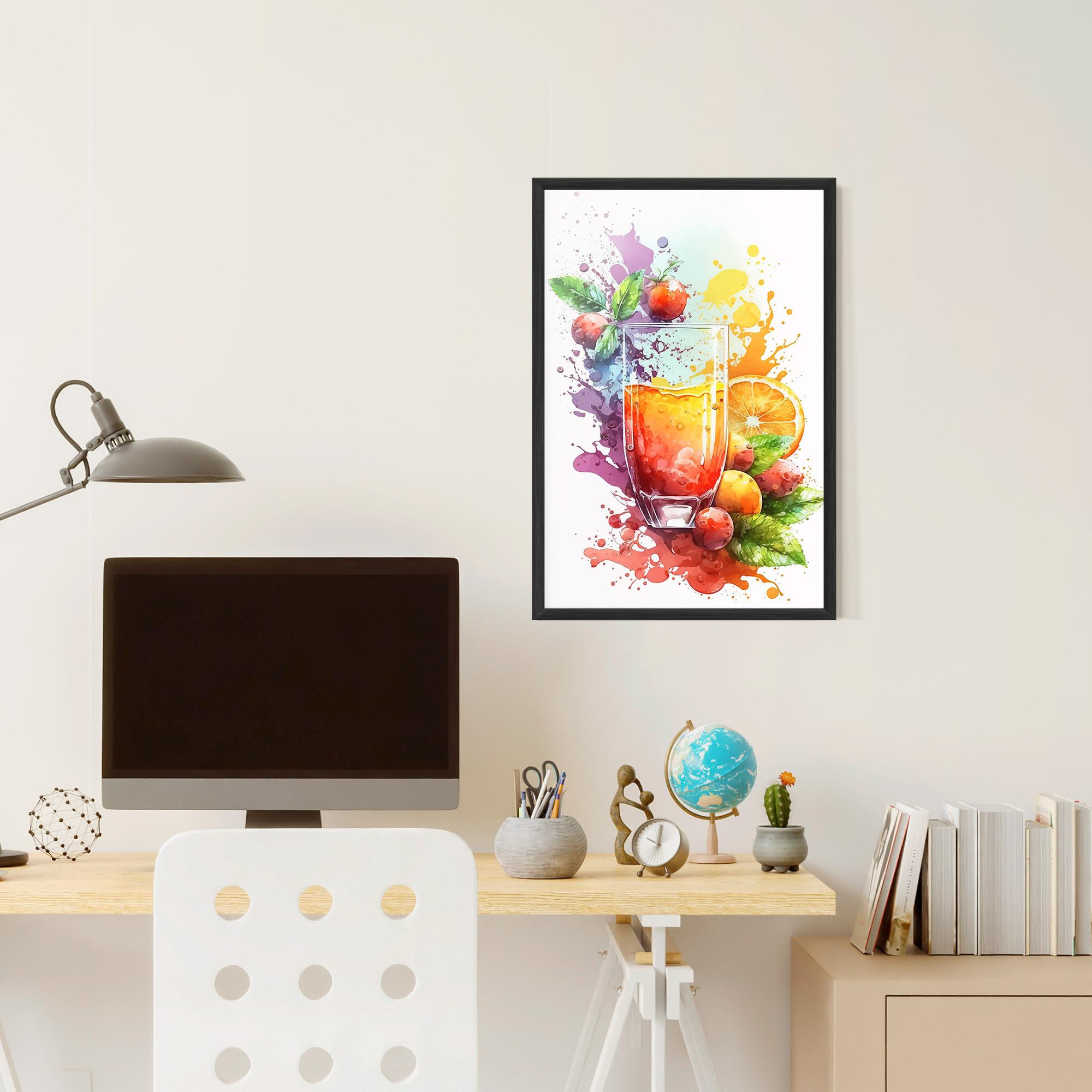 Рамкиран постер Watercolor Drink mockup 6