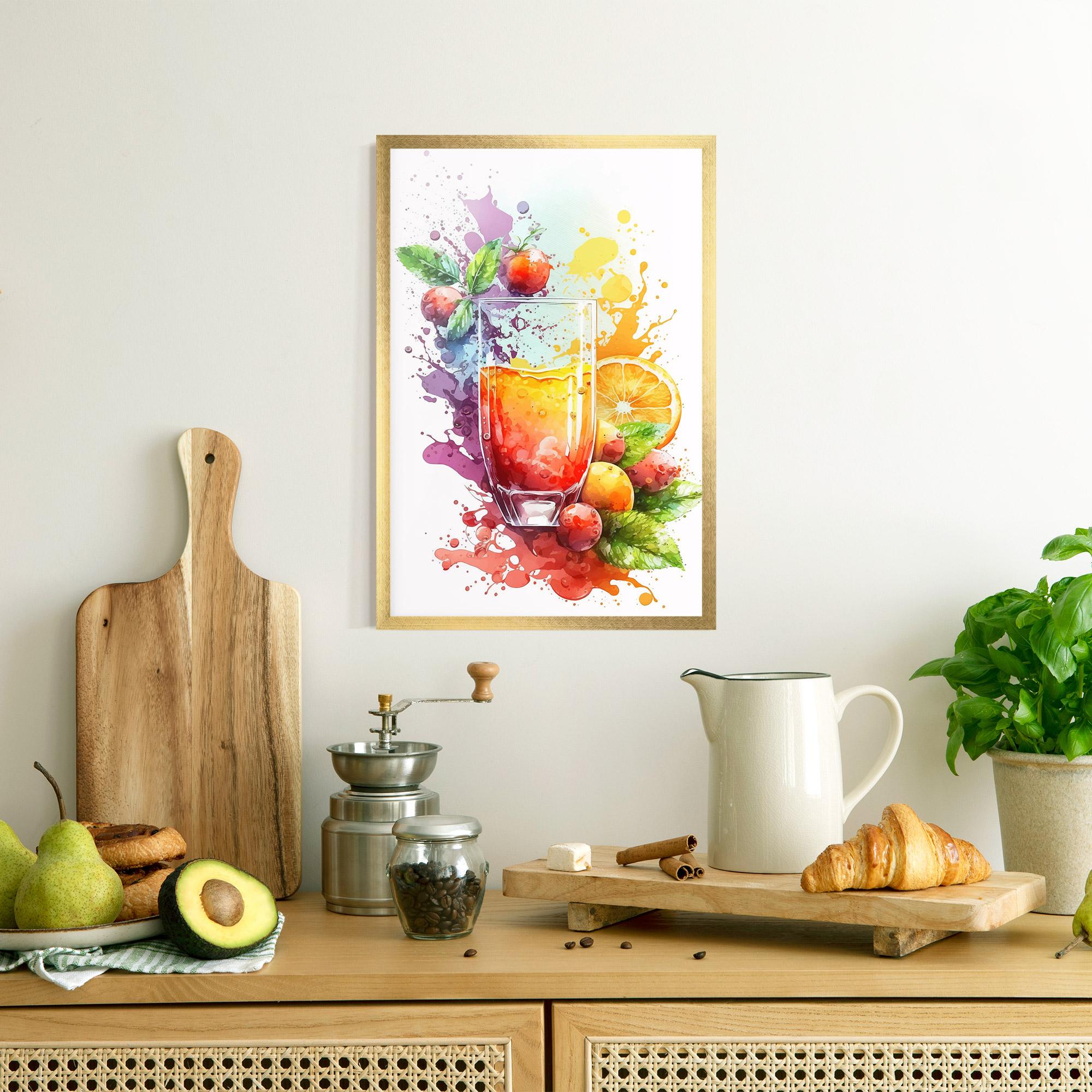 Рамкиран постер Watercolor Drink mockup 8